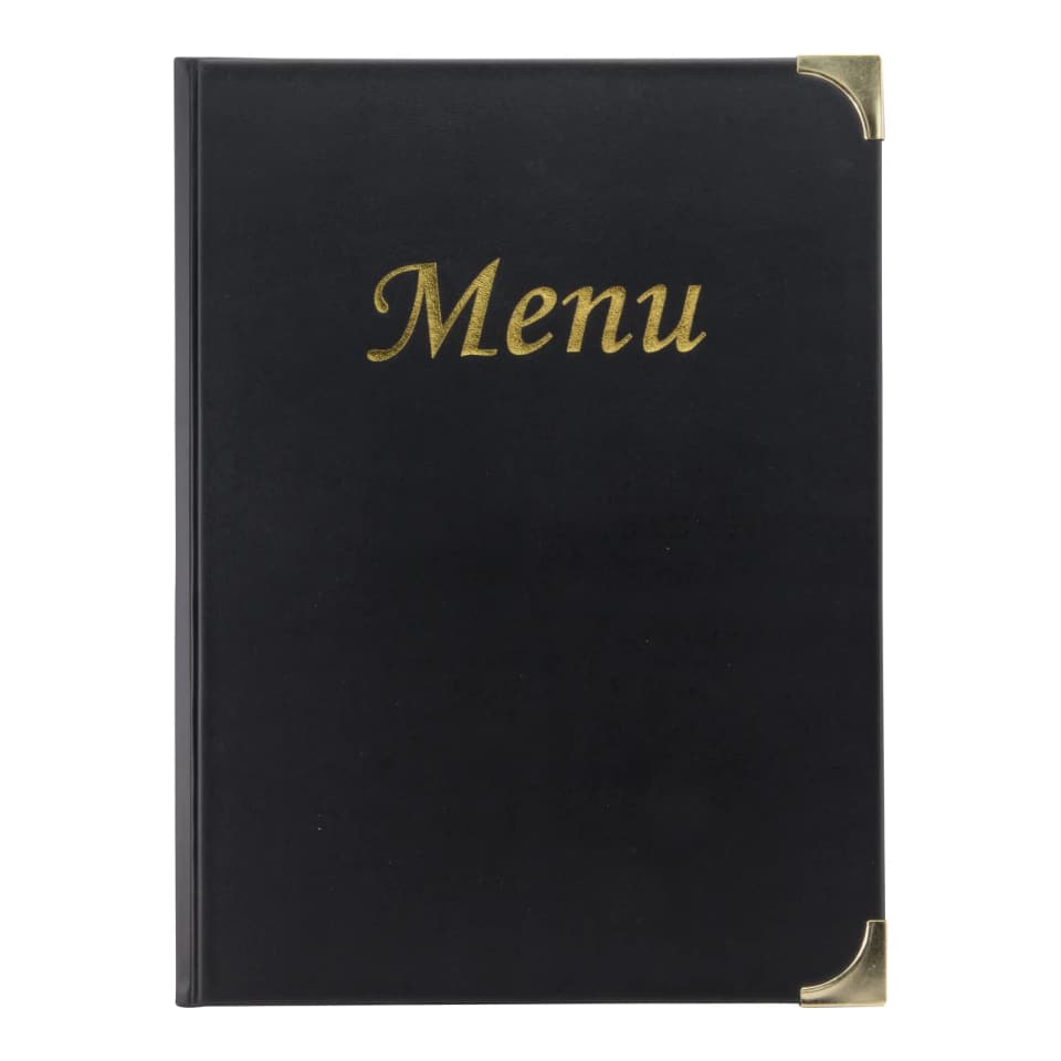 Securit® Protège-menu A4 "Basic" - Noir - 4 vues