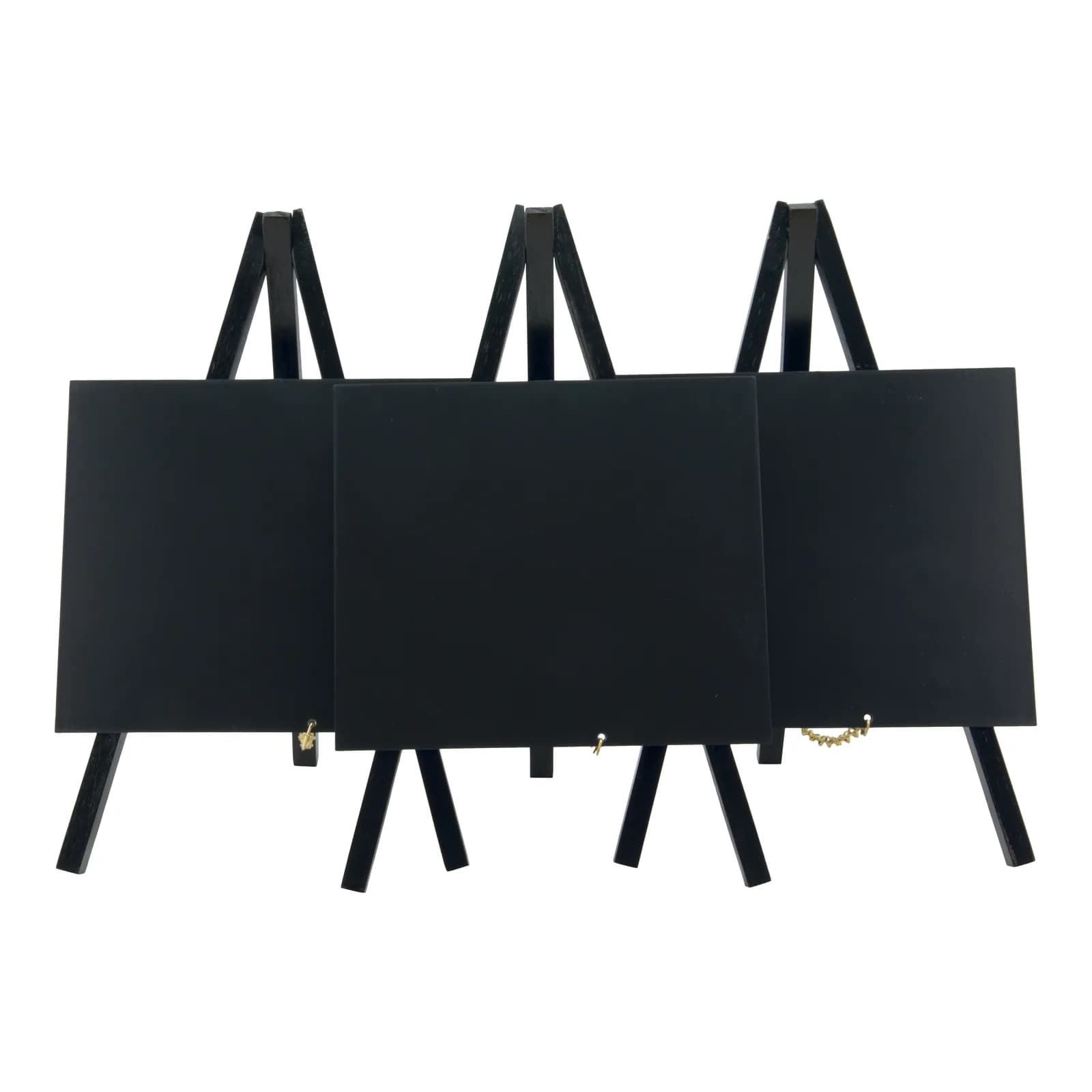 Securit® Lot de 3 Mini Ardoises de table sur chevalets - Bois finition noir laqué