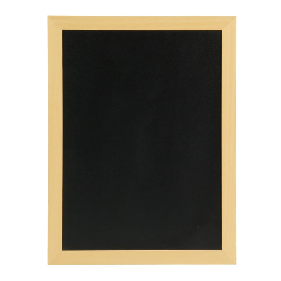 Securit® Ardoise murale "Woody" - Bois finition teck laqué - Feutre-craie et kit de montage inclus - 30x40cm