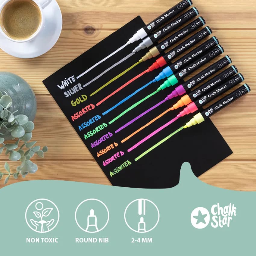 Feutres craie Chalkstar® - Lot de 7 couleurs — Securit®