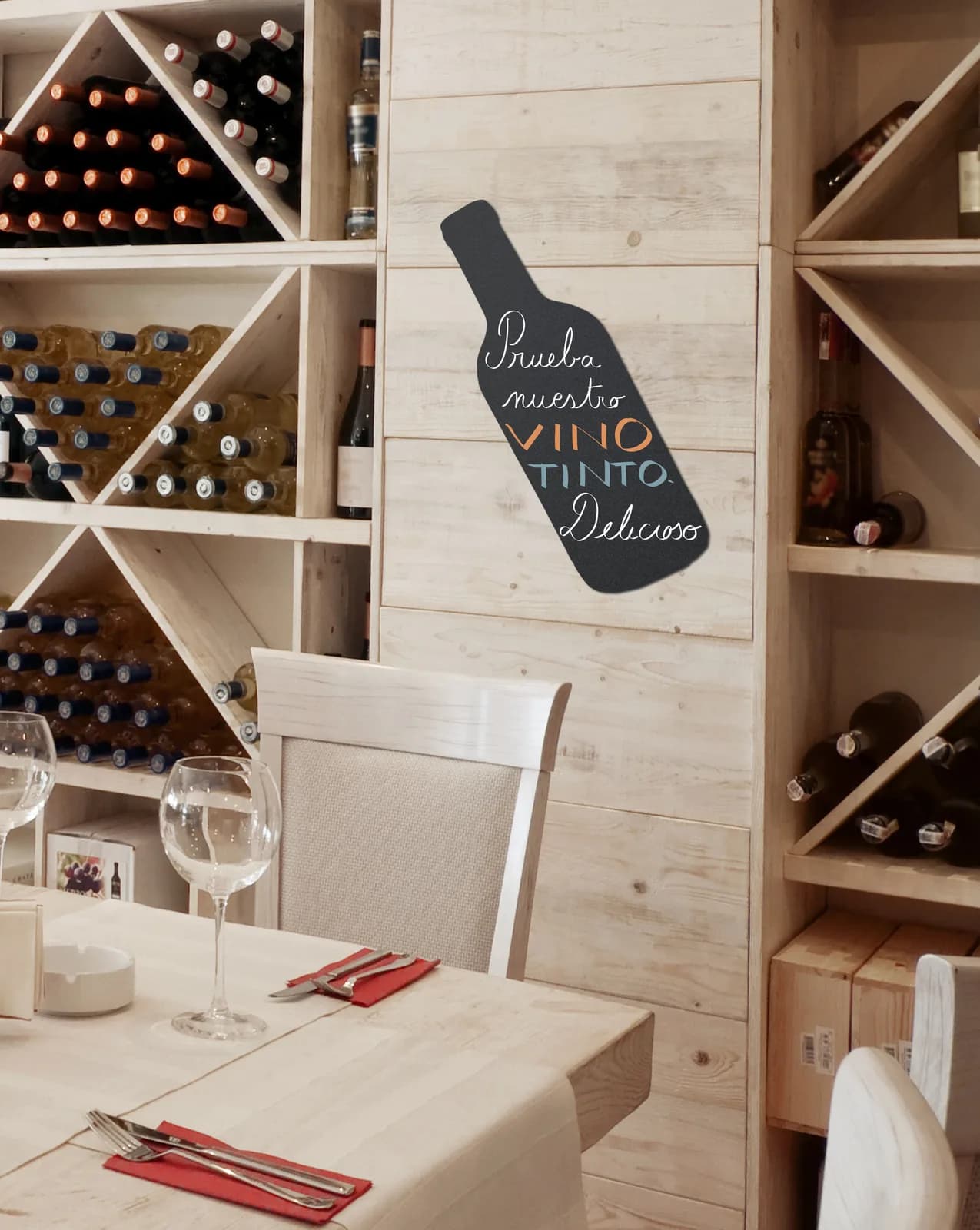 Ardoise murale restaurant en bouteille — Securit®