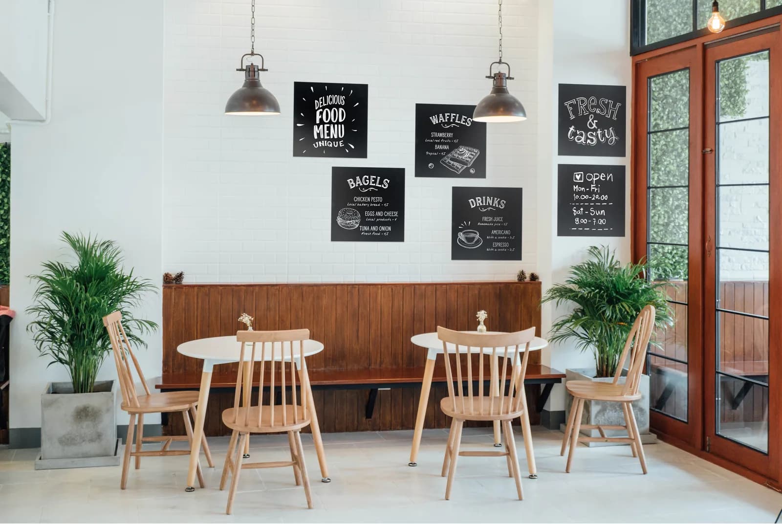Ardoise murale Securit® – Lot de 6 tableaux craie — Securit® — En situation