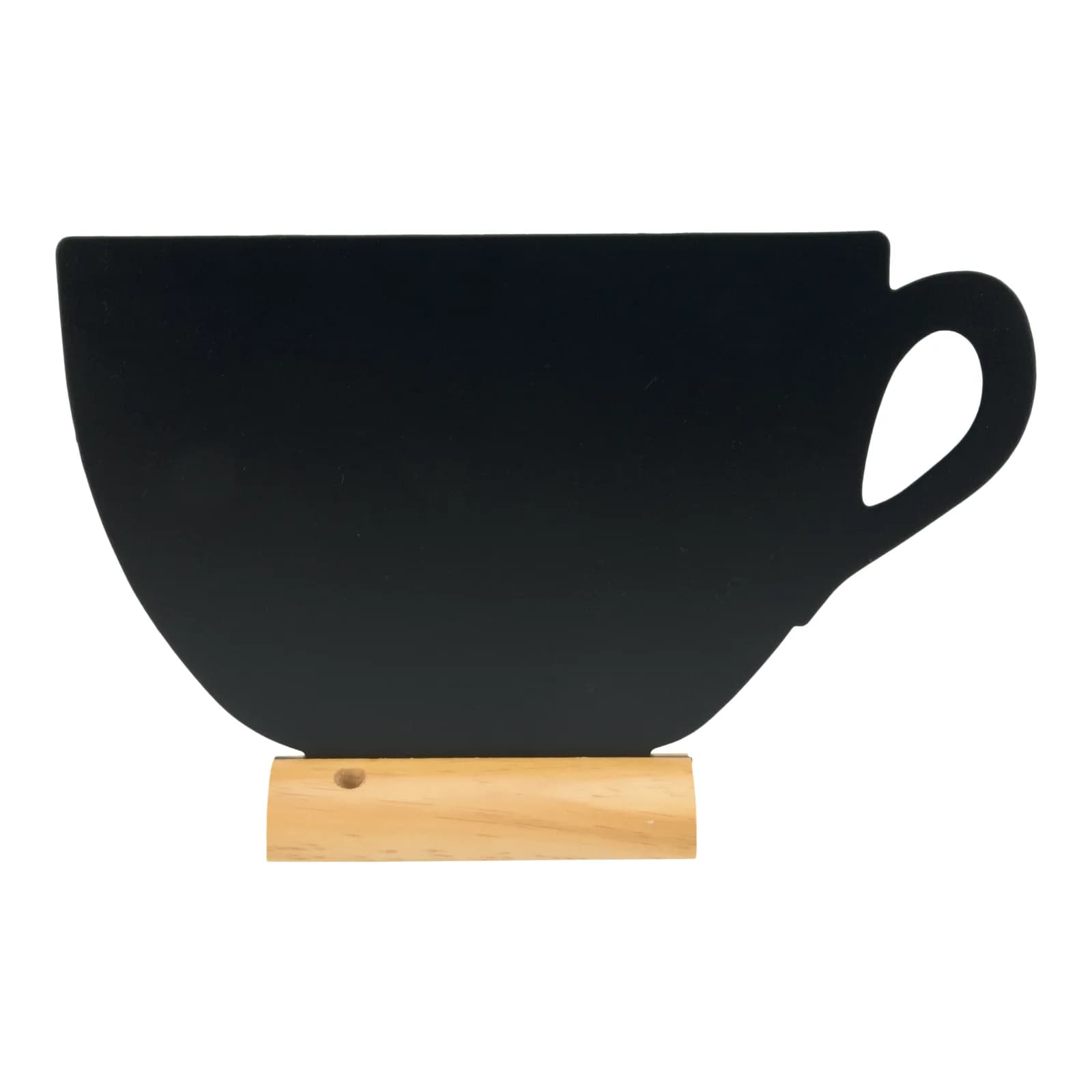 Securit® Ardoise de table - Silhouette Tasse - Socle en bois - Feutre-craie inclus
