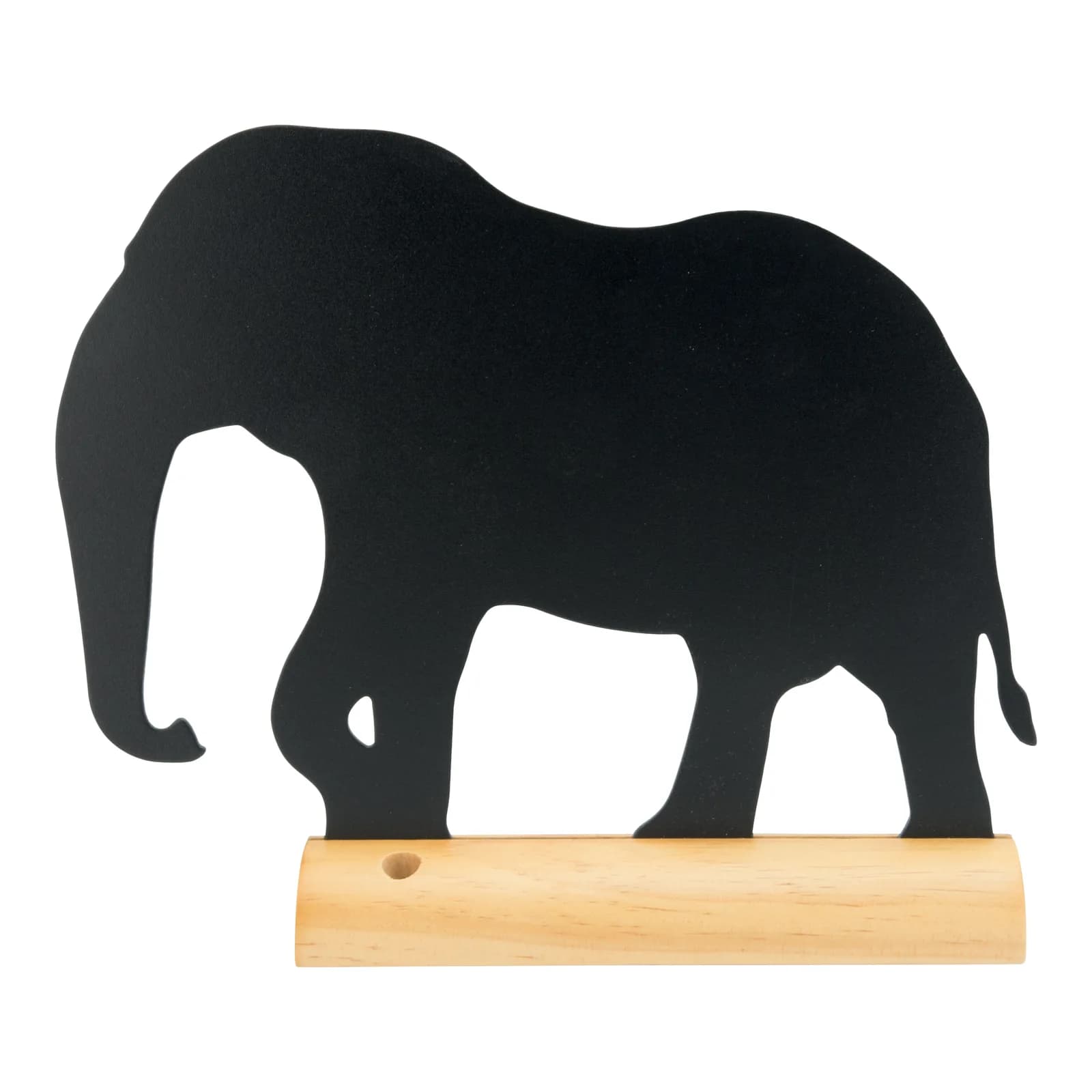 Securit® Ardoise de table - Silhouette Éléphant - Socle en bois - Feutre-craie inclus