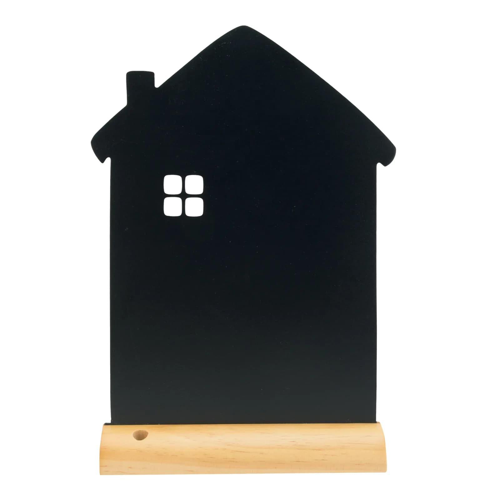 Securit® Ardoise de table - Silhouette Maison - Socle en bois - Feutre-craie inclus