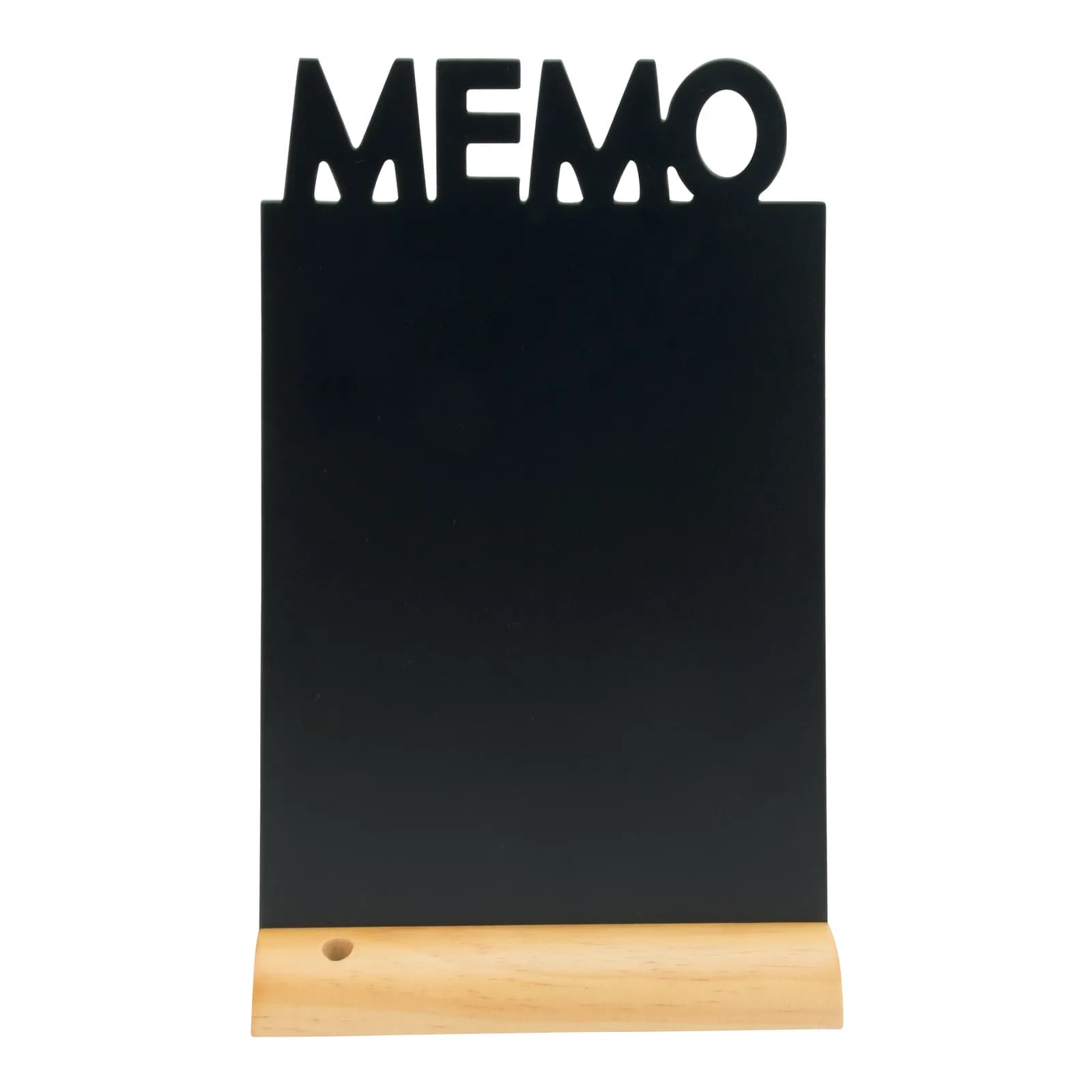Securit® Ardoise de table - Silhouette "Memo" - Socle en bois - Feutre-craie inclus