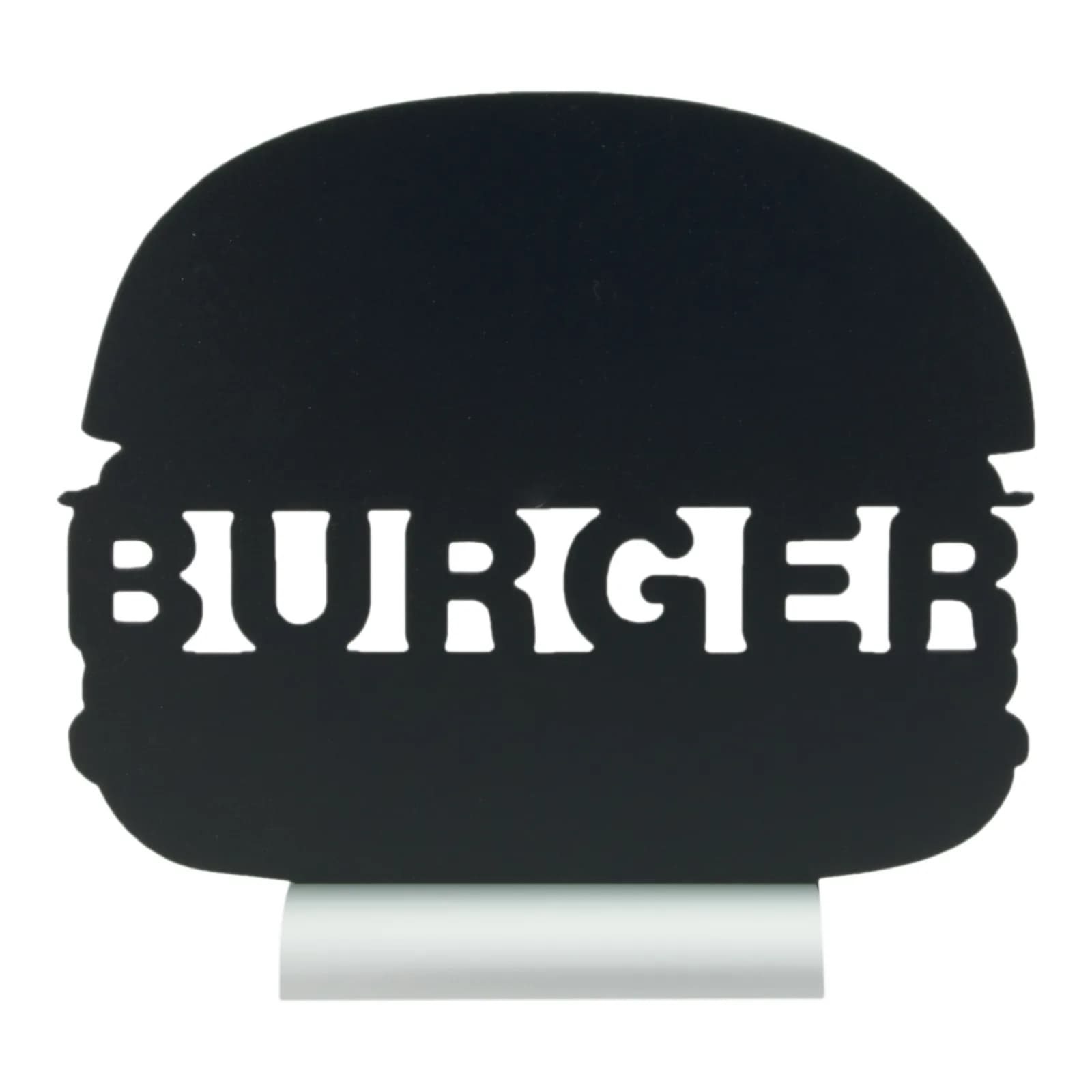 Securit® Ardoise de table - Silhouette Burger - Socle en aluminium - Feutre-craie inclus - FDS
