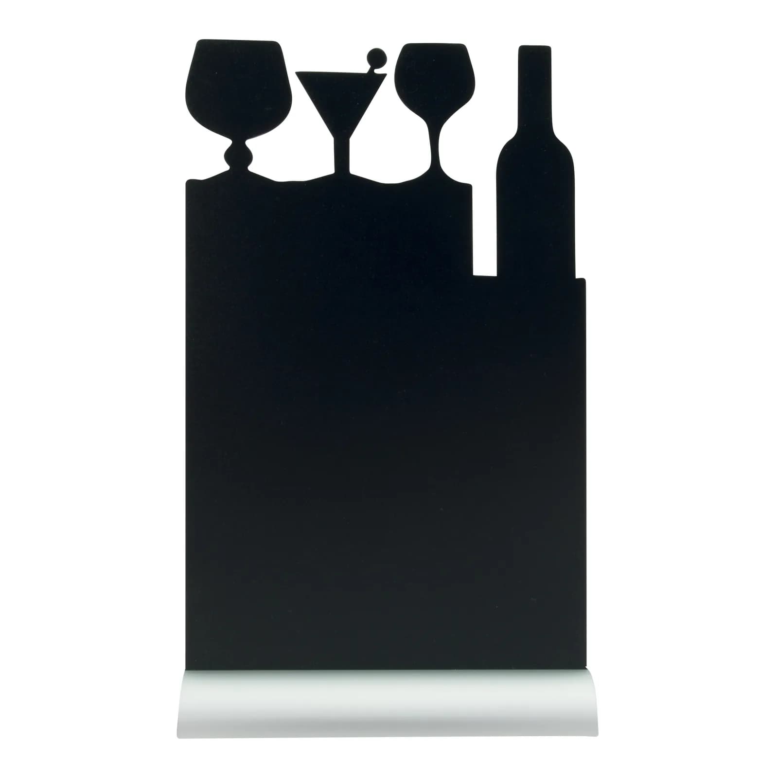Securit® Ardoise de table - Silhouette Cocktail - Socle en aluminium - Feutre-craie inclus