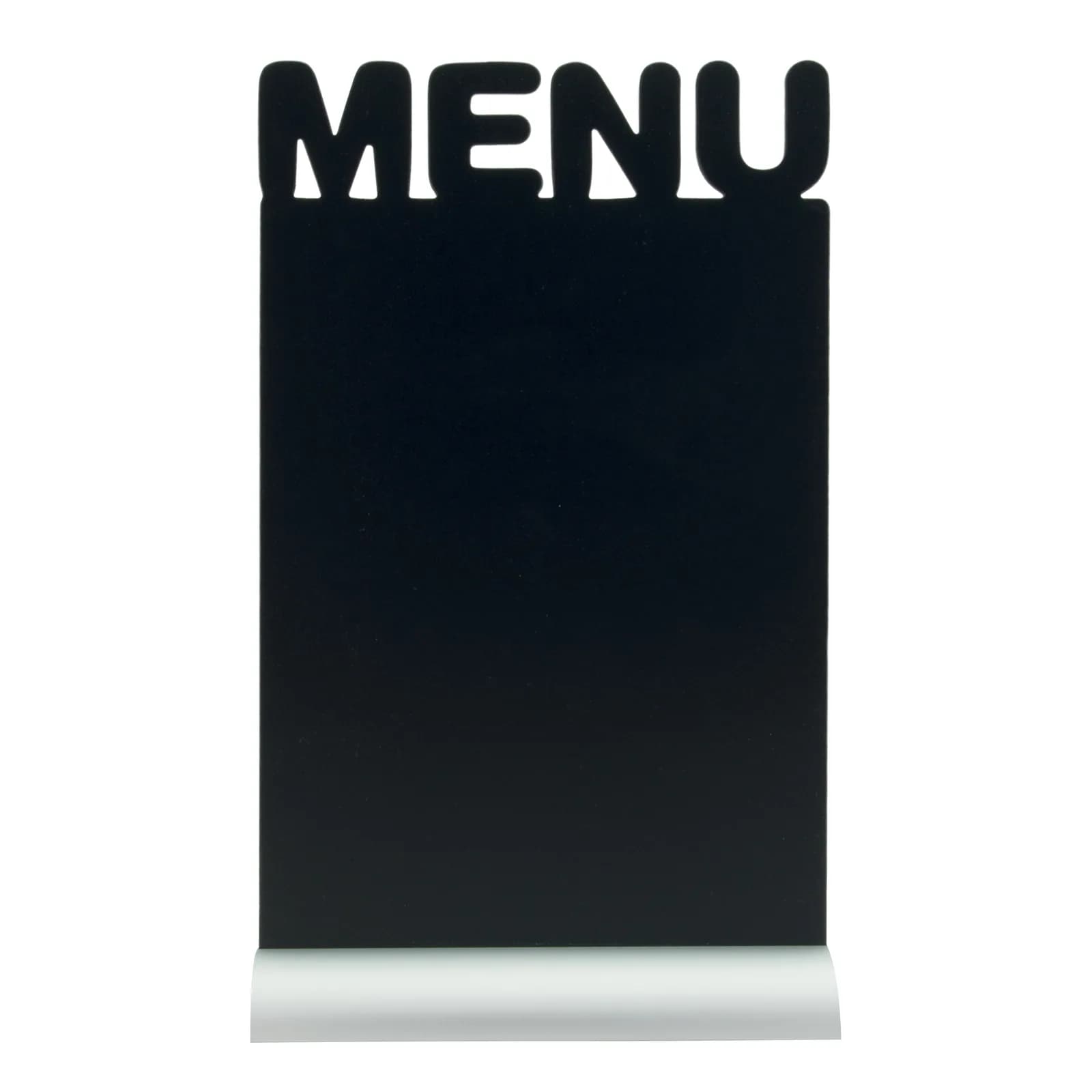 Securit® Ardoise de table - Silhouette Menu - Socle en aluminium - Feutre-craie inclus