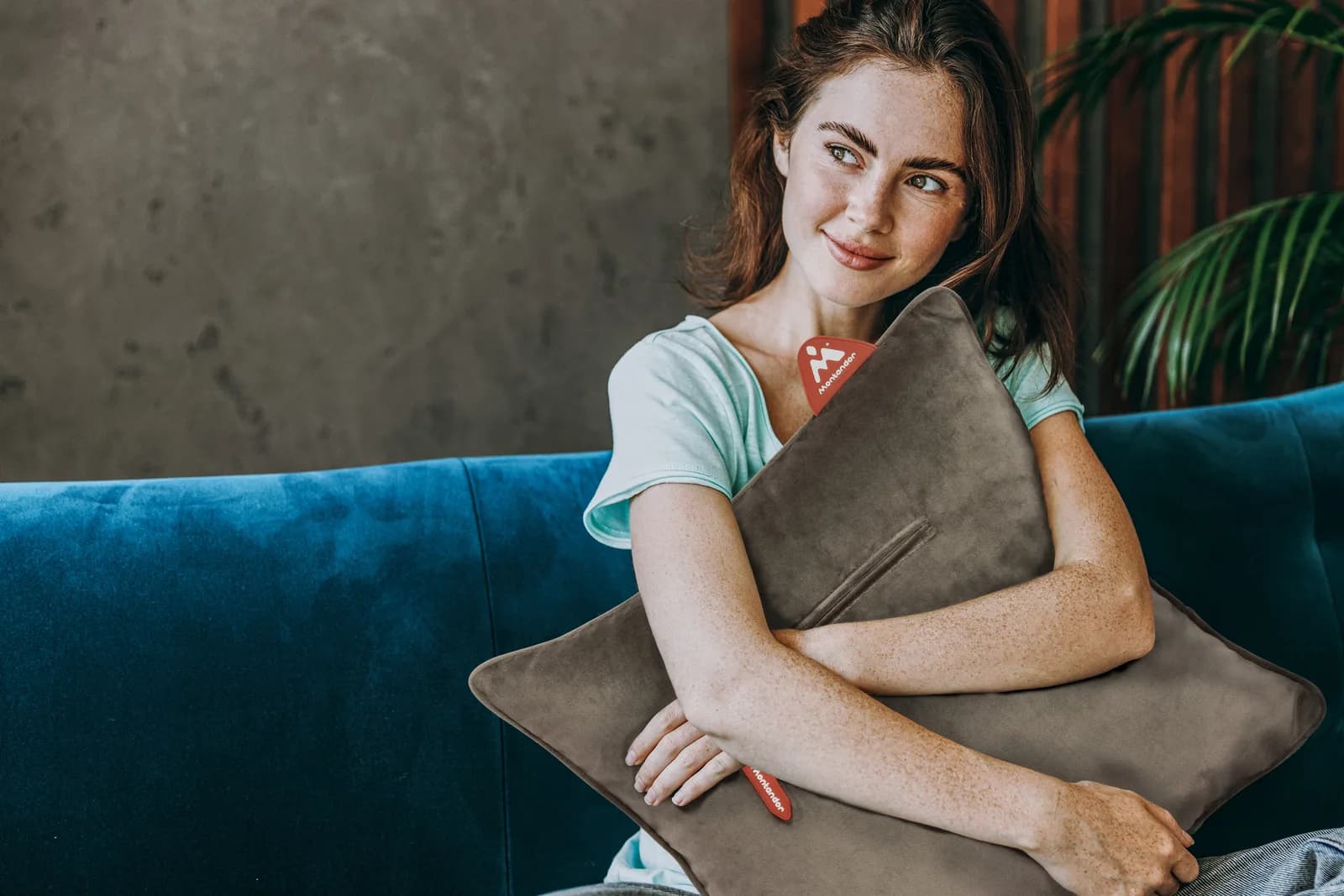 Coussin chauffant velours – Montandor® — Securit® — En situation