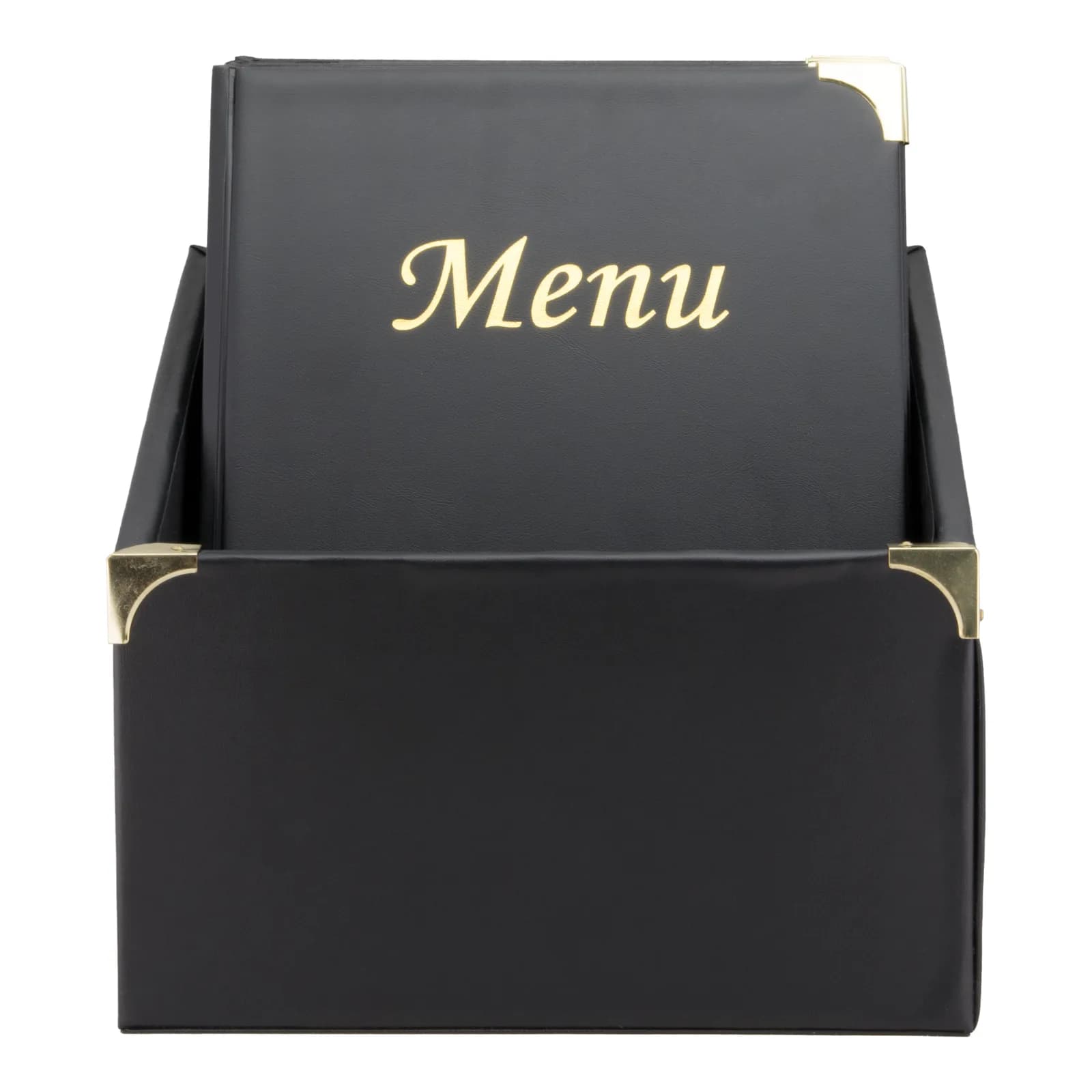 Securit® Boite contenant 10 Protège-menus A4 "Basic" - Noir - 4 vues