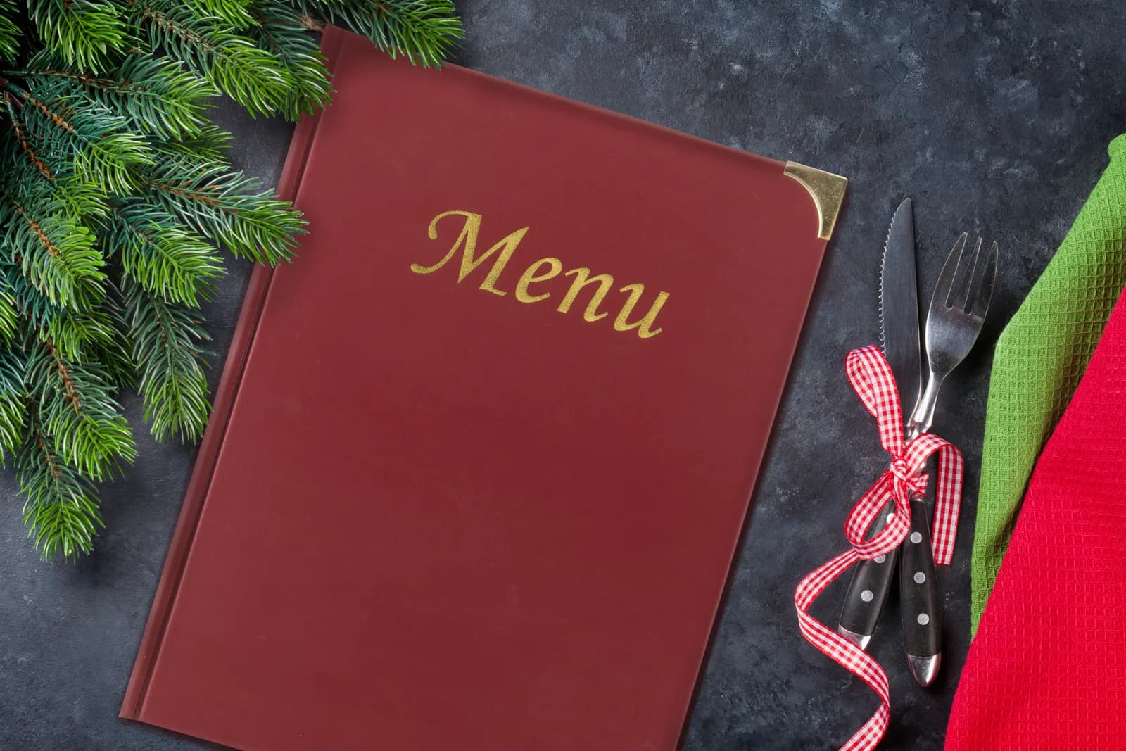 Porte-menu restaurant A4 Bordeaux 4 vues — Securit® — En situation