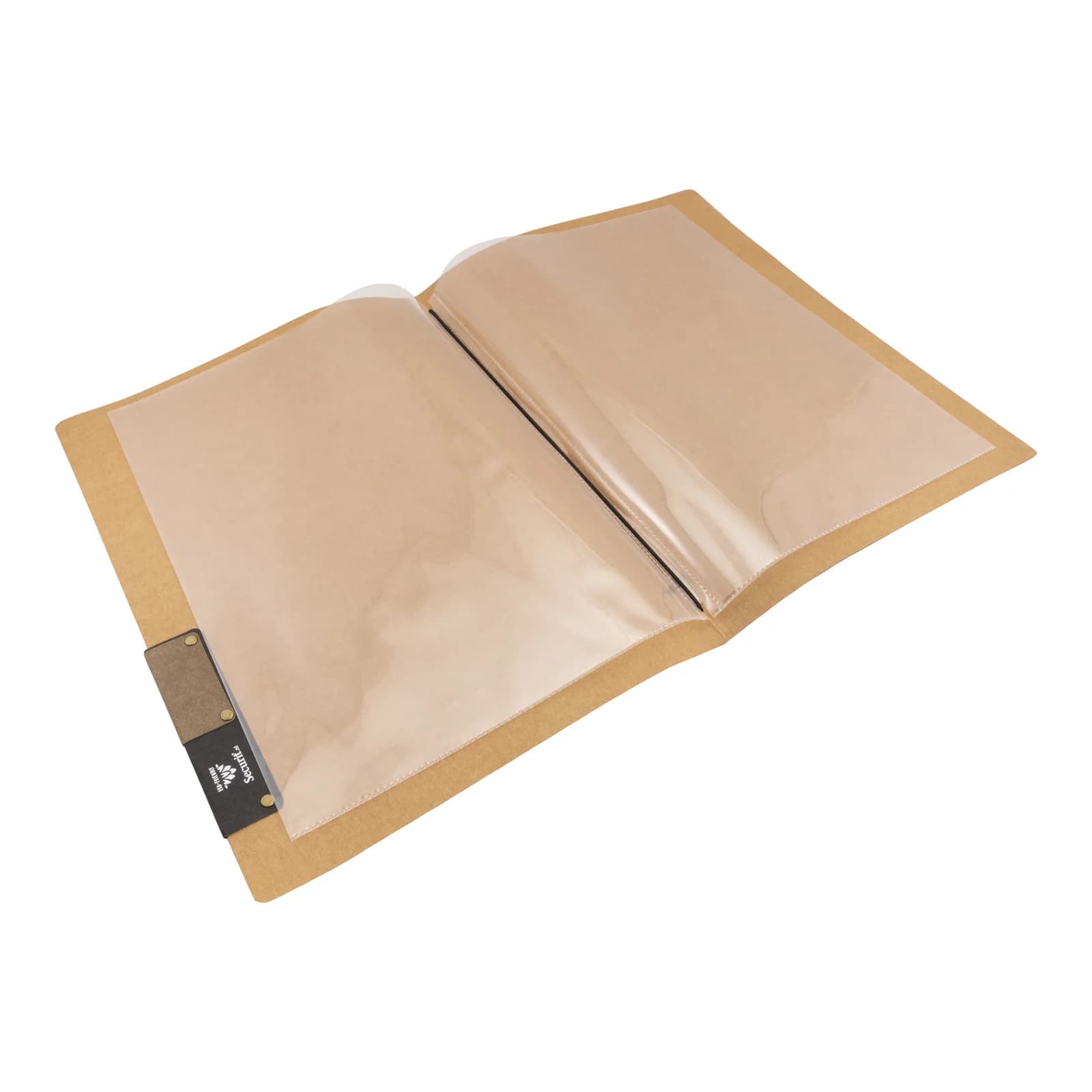 Securit® Protège-menu A4 "Nature" - Beige - Fibre naturelle - 4 vues