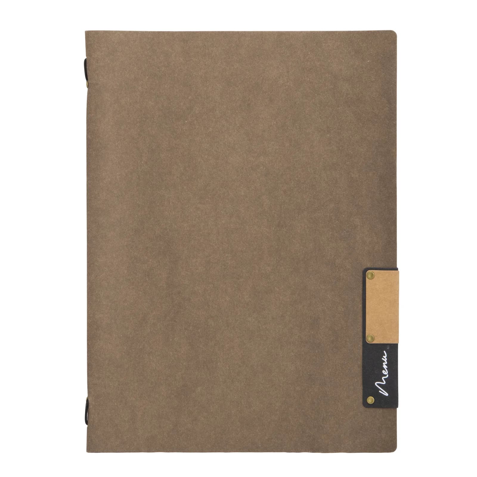 Securit® Protège-menu A4 "Nature" - Marron - Fibre naturelle - 4 vues