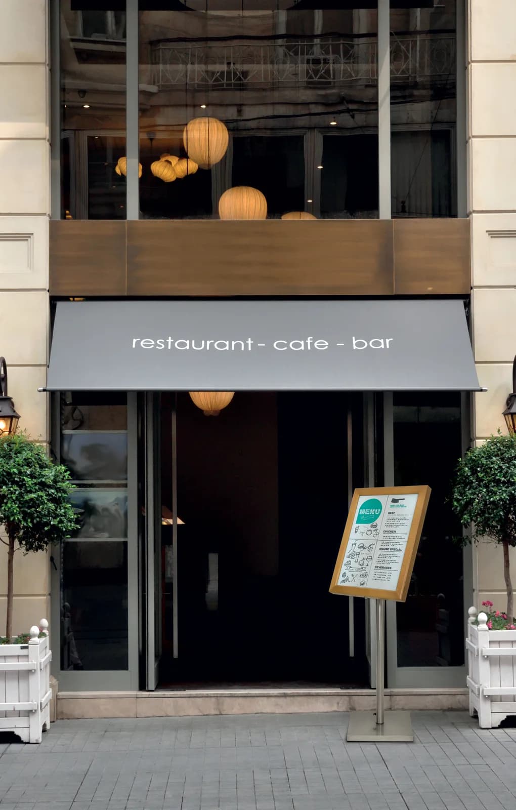 Porte-menu restaurant extérieur lumineux LED — Securit®