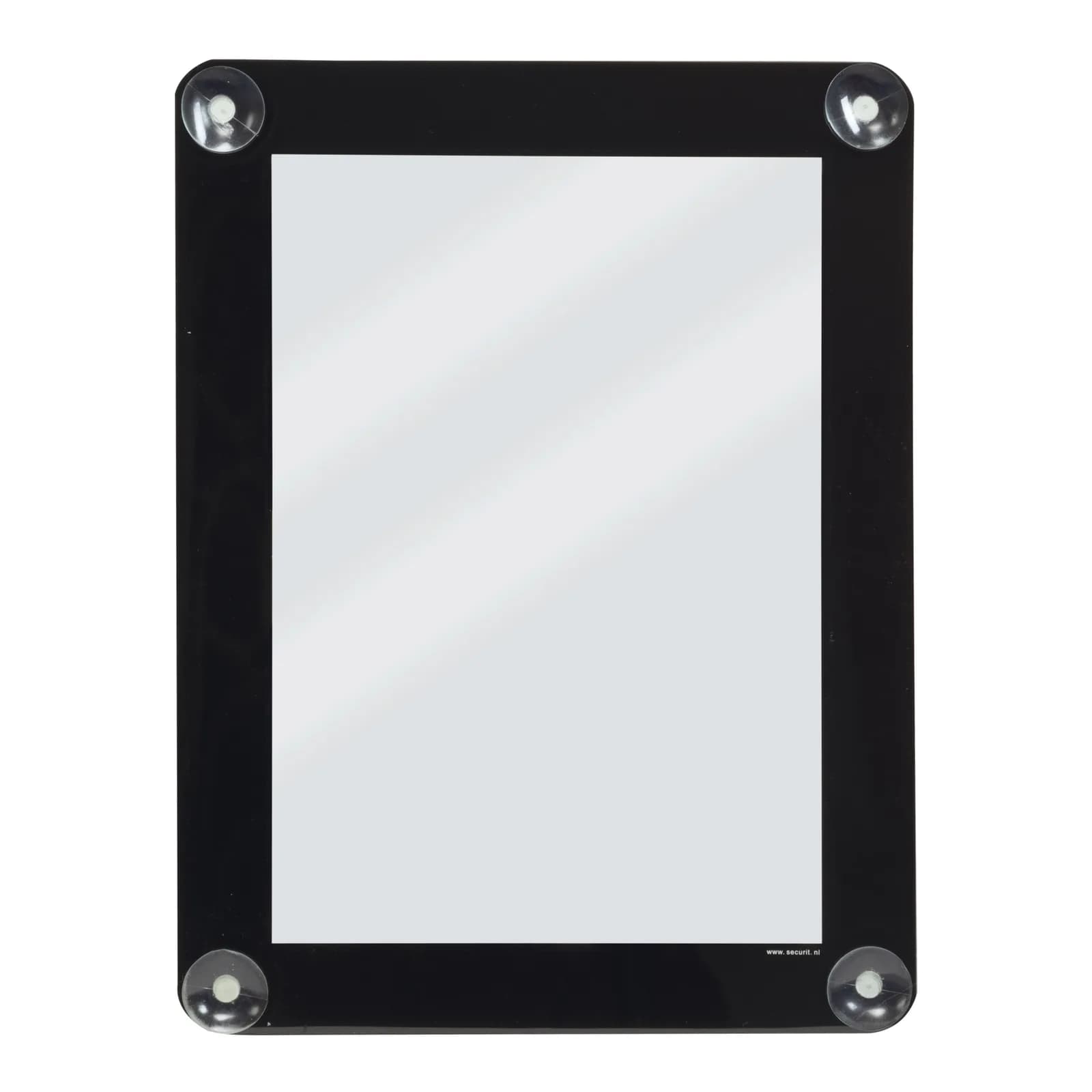 Securit® Porte-affiche A4 pour vitrine - Noir - Avec 4 ventouses - Double-face