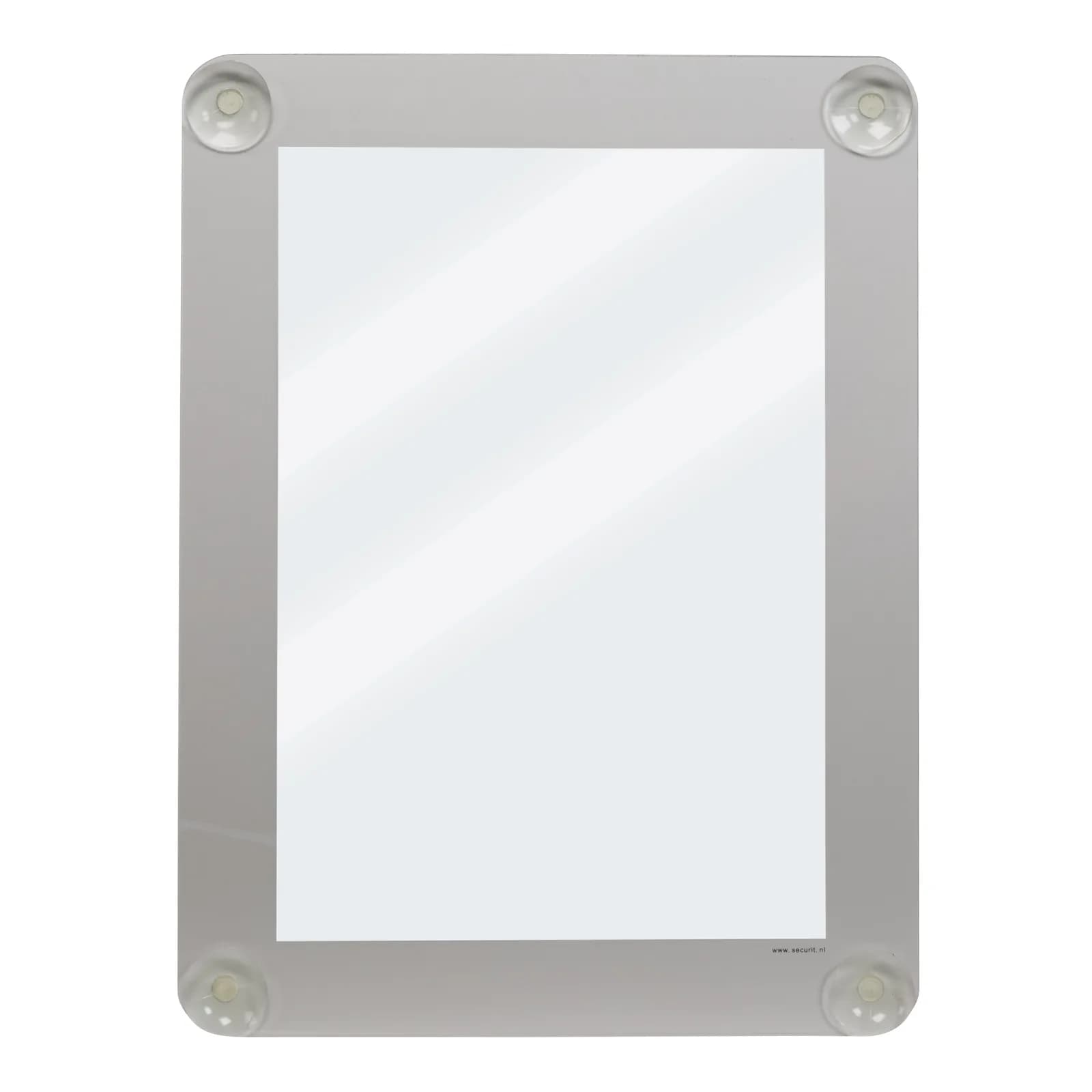 Securit® Porte-affiche A4 pour vitrine - Gris - Avec 4 ventouses - Double-face