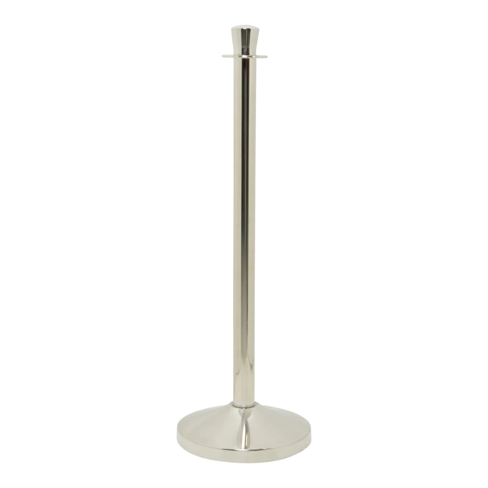 Securit® Poteau d'accueil "Classic" - Chrome - Tête plate - Ensemble complet pied + socle - 100cm
