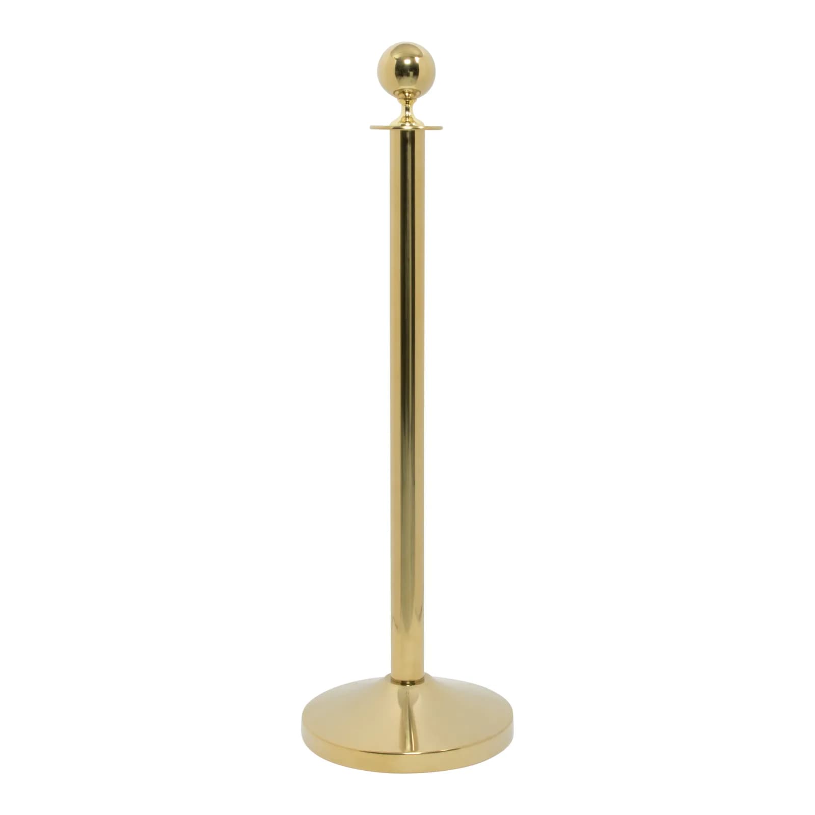 Securit® Poteau d'accueil "Classic" - Doré - Tête ronde - Ensemble complet pied + socle - 100cm