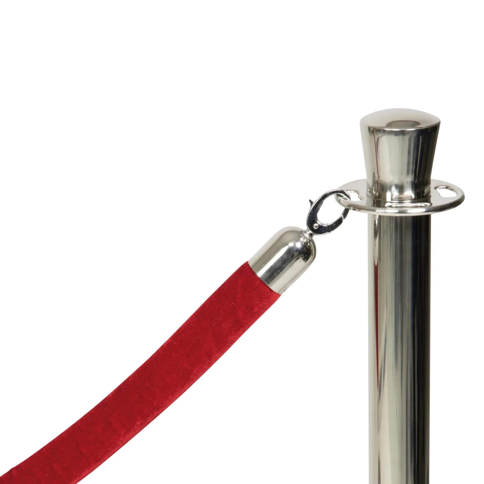 Securit® Corde en velours pour Poteau d'accueil "Classic" - Rouge - Embouts Chromés - 150cm
