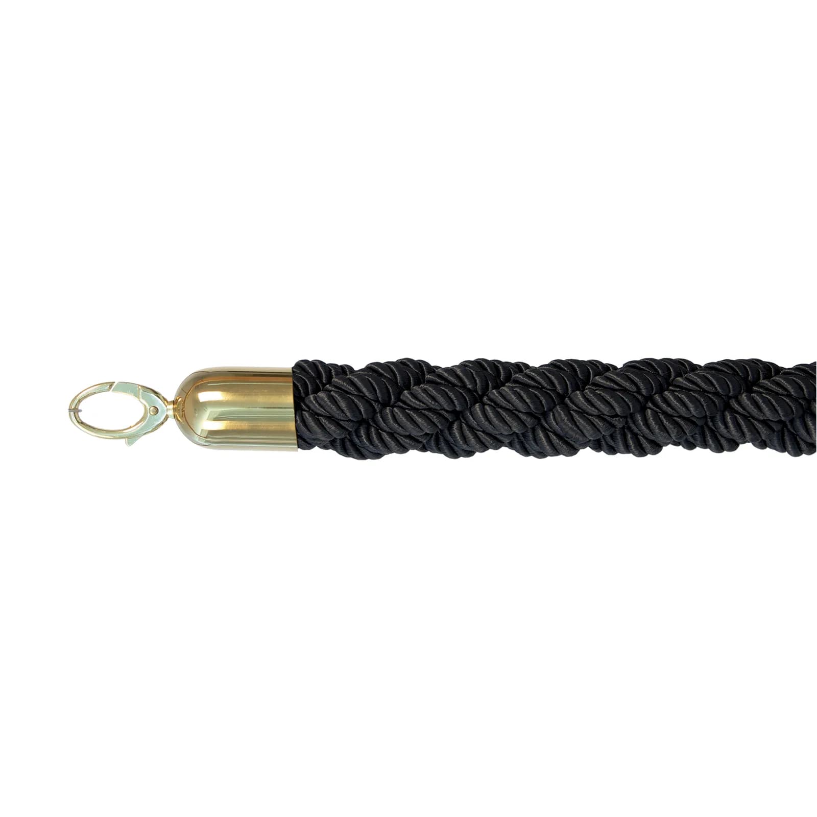 Securit® Corde tressée pour Poteau d'accueil "Classic" - Noir - Embouts Dorés - 150cm