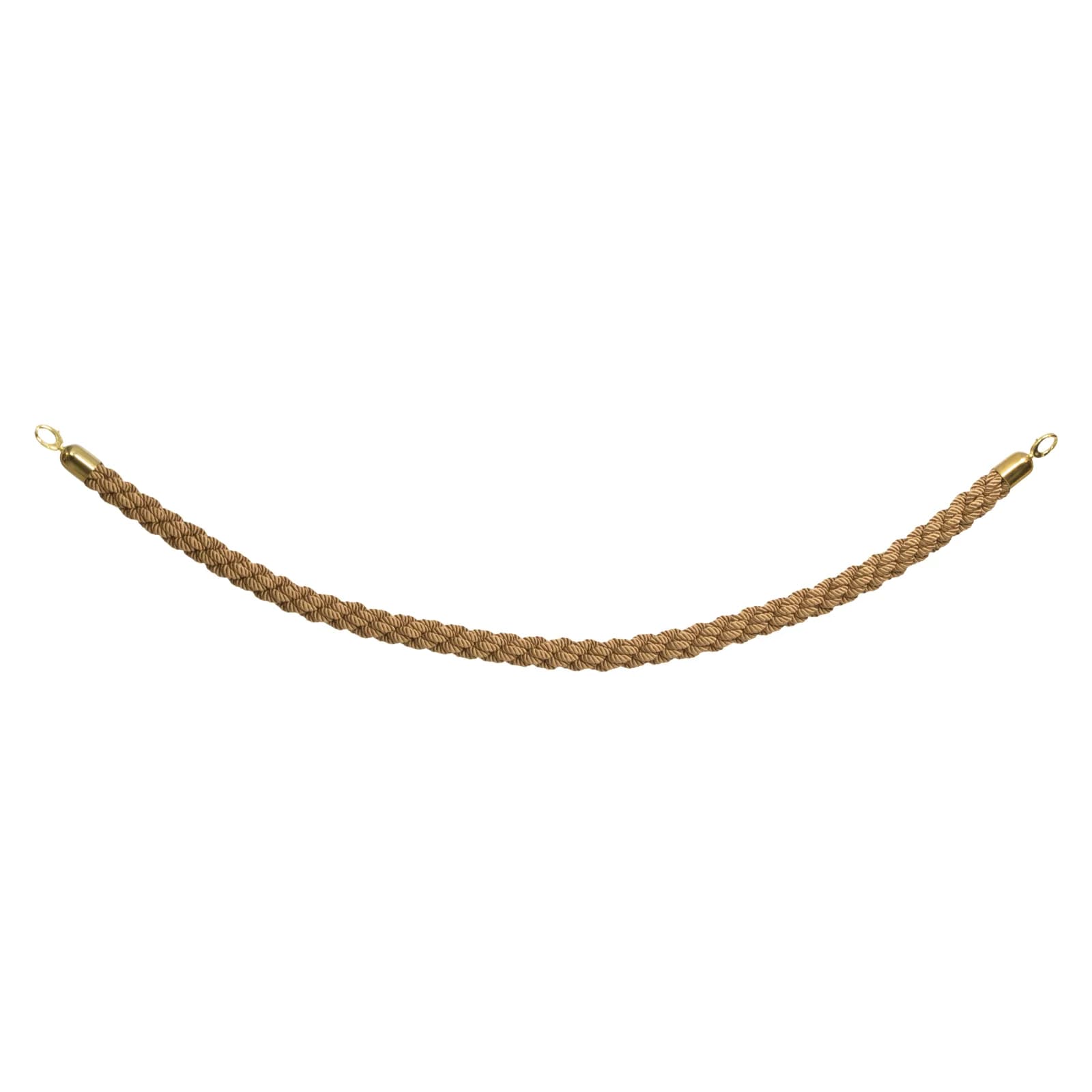 Securit® Corde tressée pour Poteau d'accueil "Classic" - Marron - Embouts Dorés - 150cm