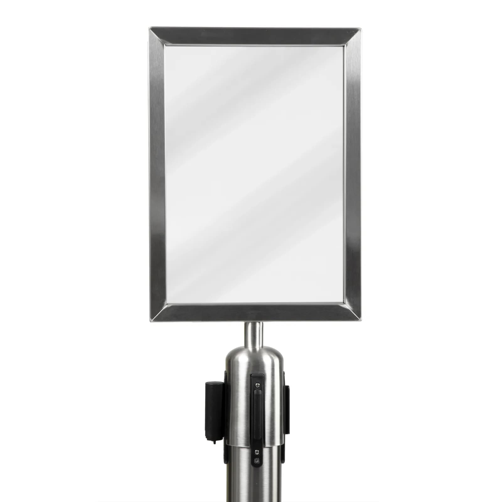 Securit® Porte-affiche A4 pour Poteau d'accueil Rétractable - Chrome - Kit de montage inclus