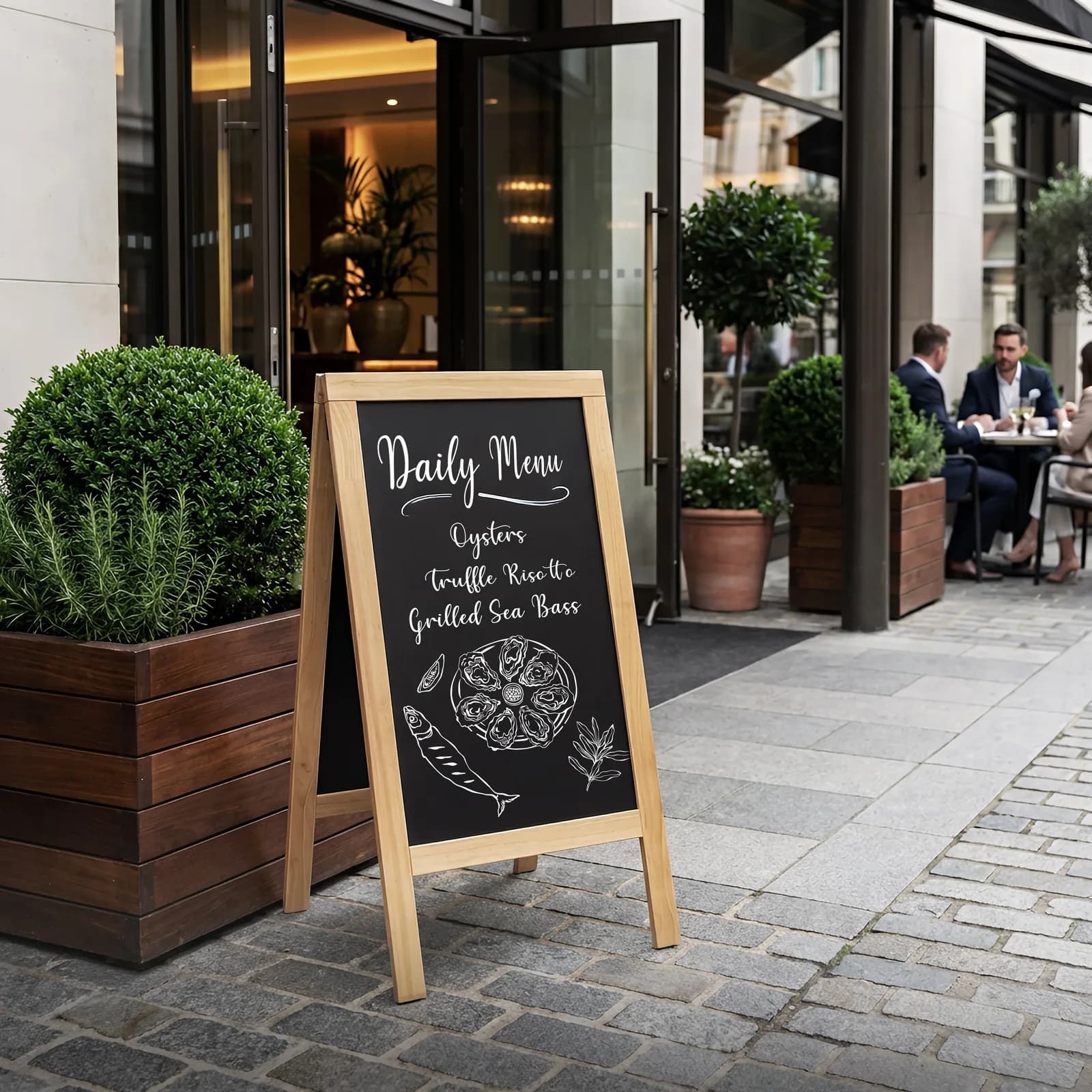 Stop trottoir bois hêtre Deluxe — Securit® — En situation