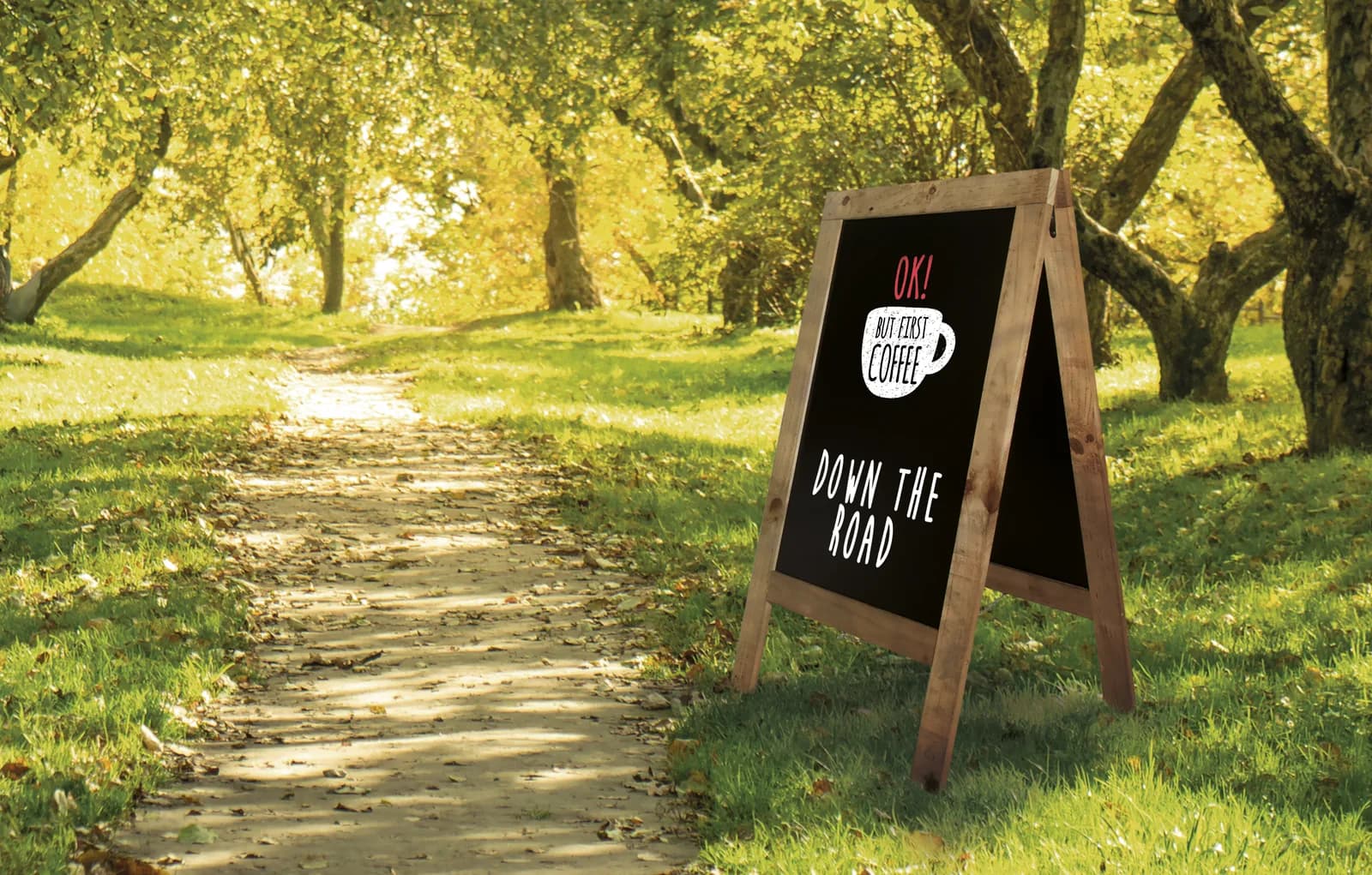 Stop trottoir bois Securit® - Panneau Nature 135cm — Securit® — En situation