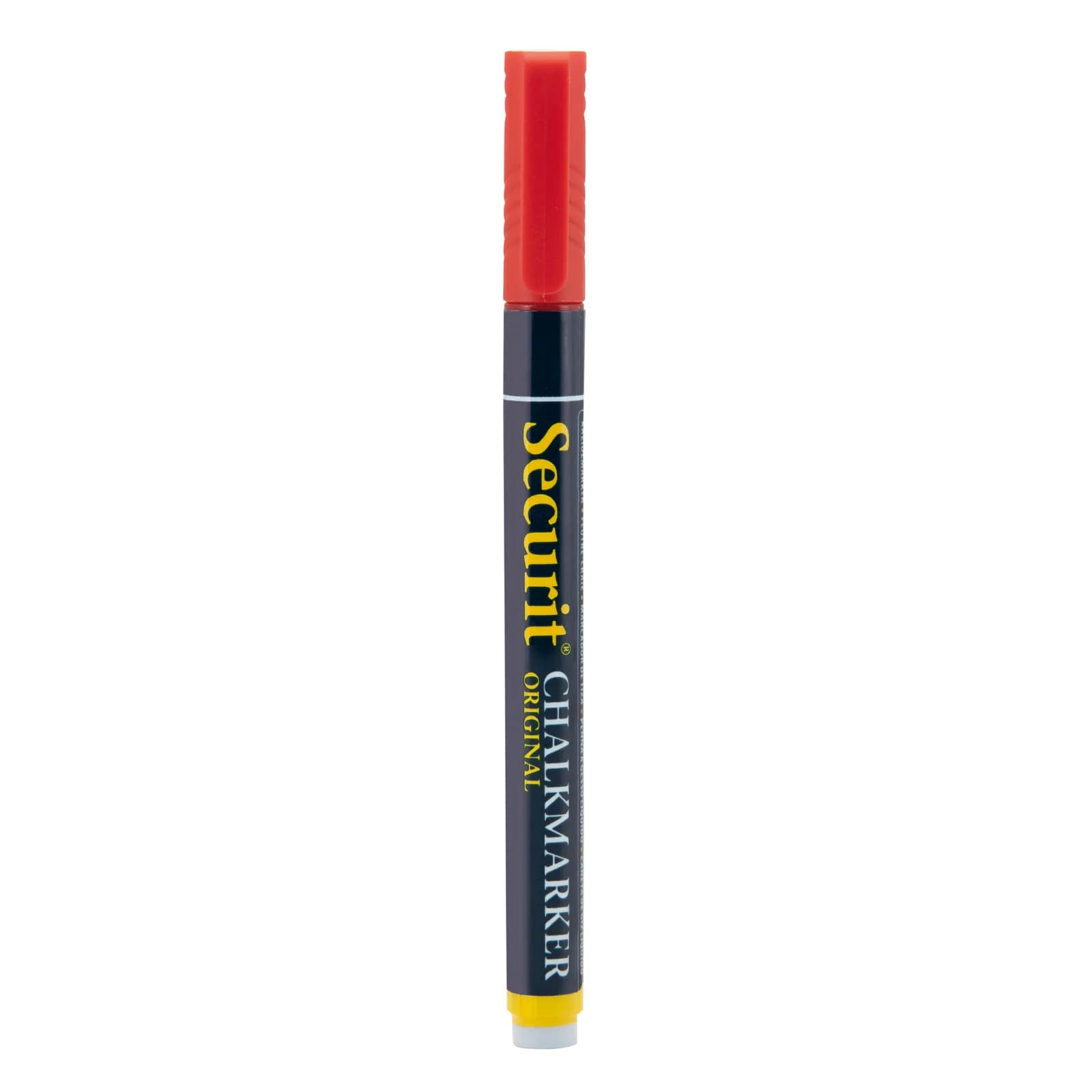 Securit® Feutre-craie à encre liquide - Rouge - Taille de mine 1-2mm obus