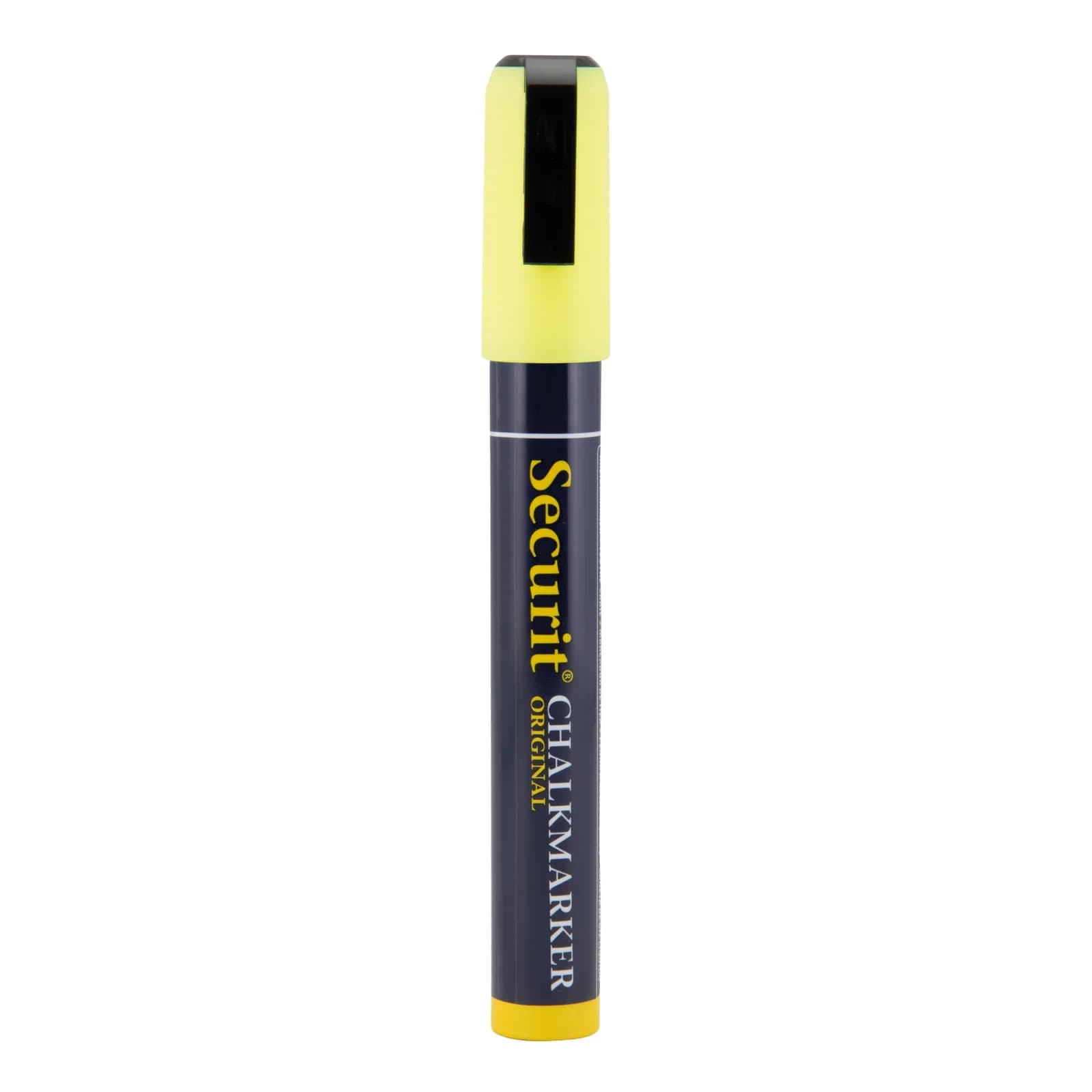 Securit® Feutre-craie à encre liquide - Jaune - Taille de mine 2-6mm biseautée