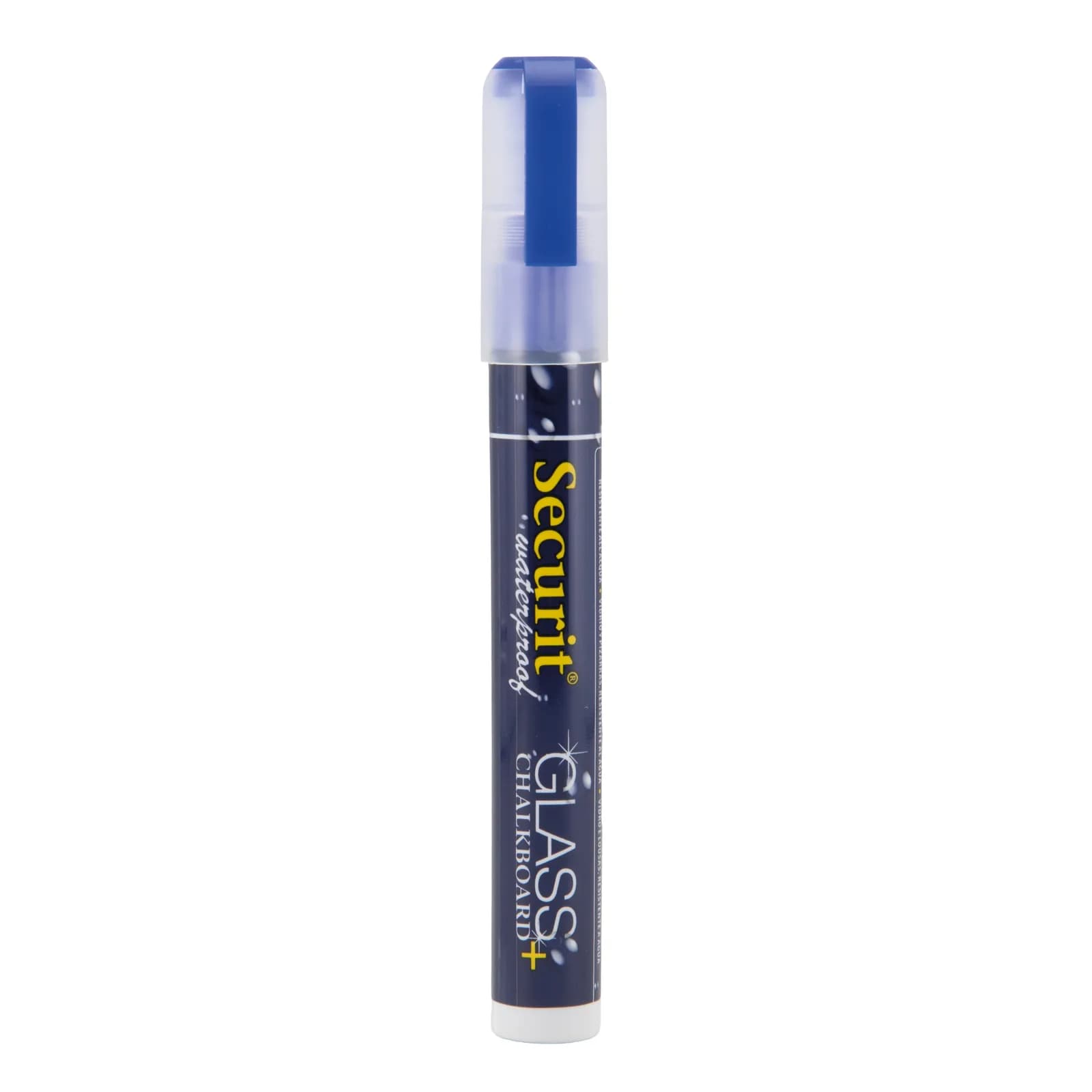 Securit® Feutre-craie à encre liquide Waterproof - Bleu - Taille de mine 2-6mm biseautée