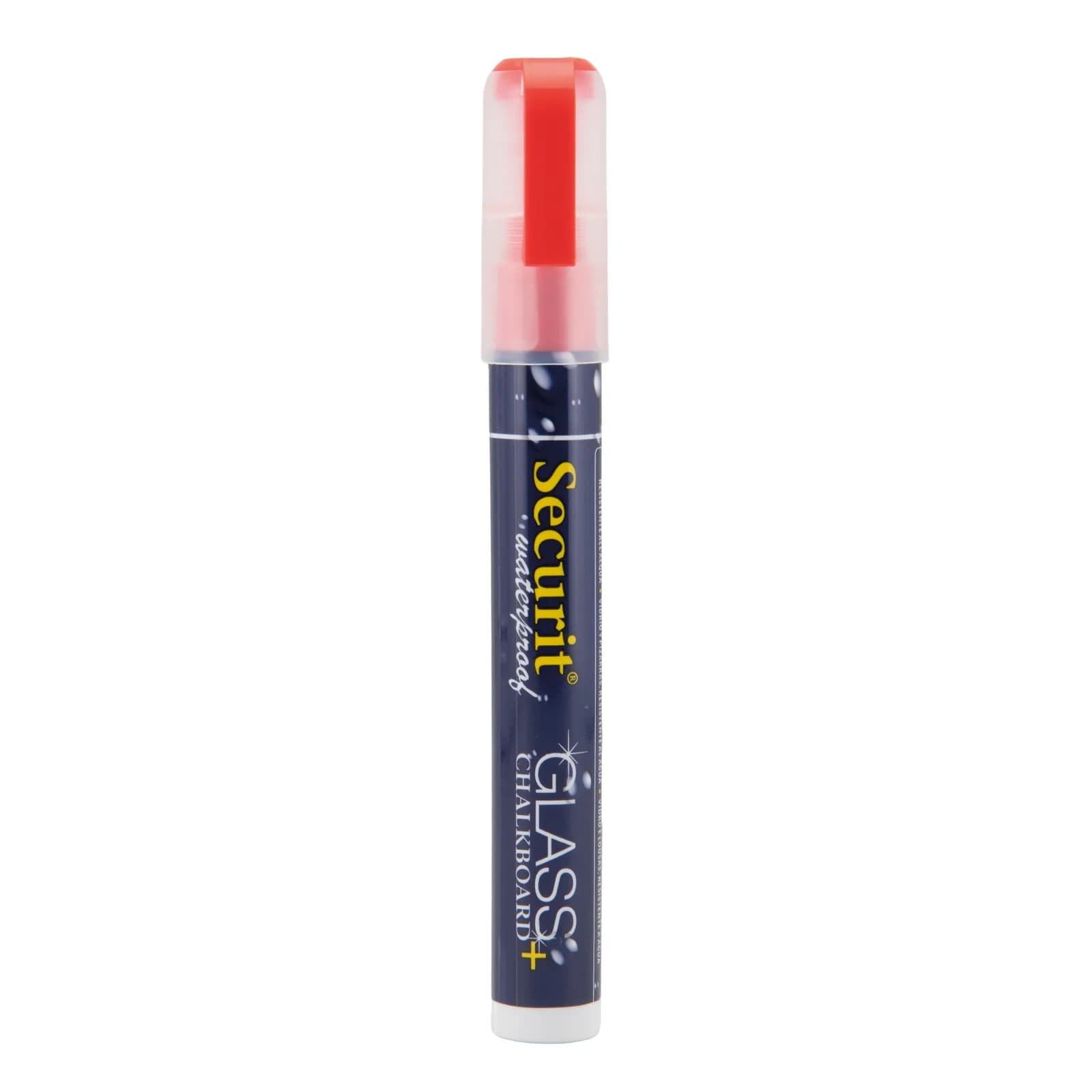 Securit® Feutre-craie à encre liquide Waterproof - Rouge - Taille de mine 2-6mm biseautée