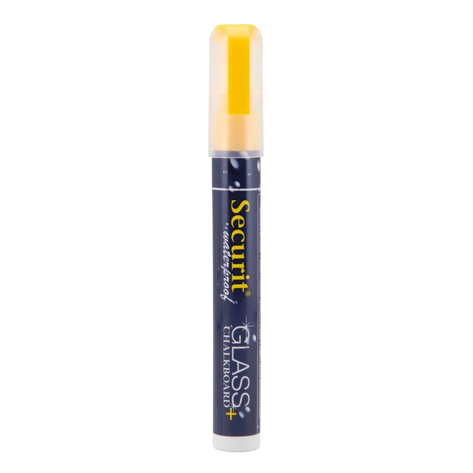 Securit® Feutre-craie à encre liquide Waterproof - Jaune - Taille de mine 2-6mm biseautée