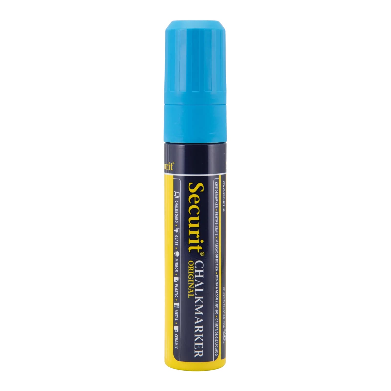 Securit® Feutre-craie à encre liquide - Bleu - Taille de mine 7-15mm rectangulaire
