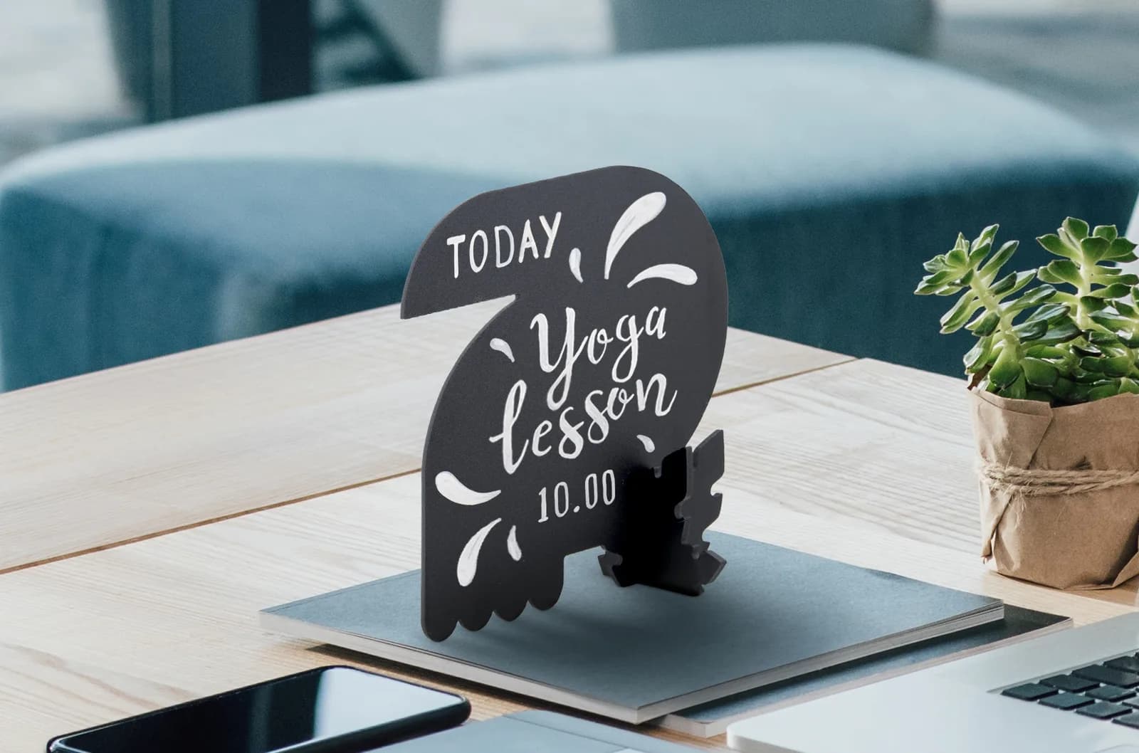 Ardoise de table toucan 3D — Securit® — En situation