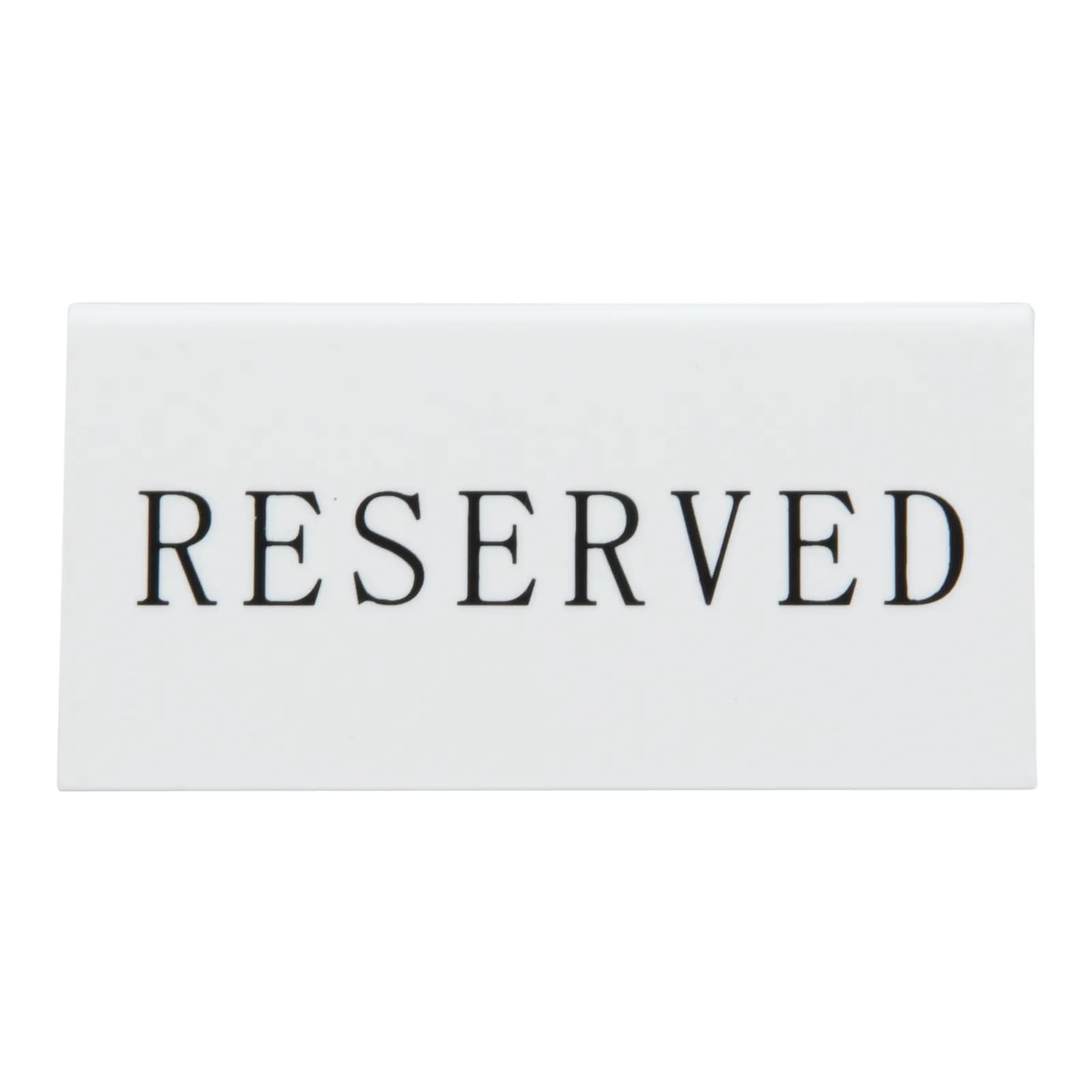 Securit® Lot de 5 Chevalets réservation de table "Reserved" (Anglais) - Acrylique blanc avec lettres noirs
