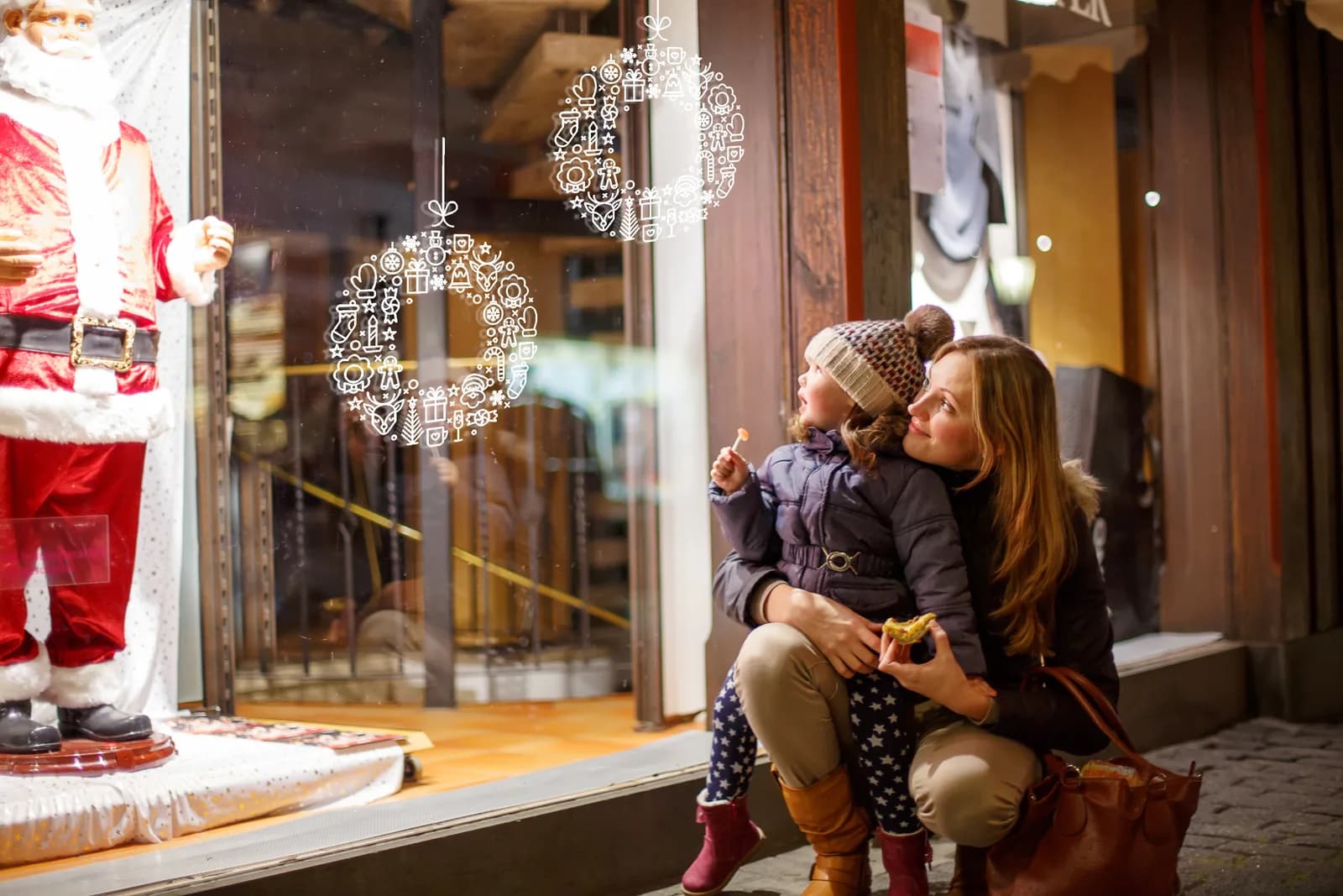 Pochoirs Vitrine Noël A2 - Feutre Craie — Securit® — En situation