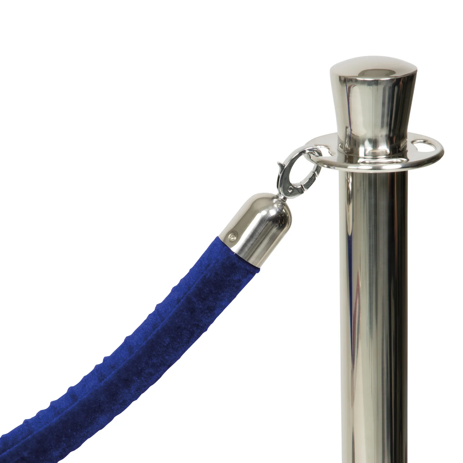 Securit® Corde en velours pour Poteau d'accueil "Classic" - Bleu - Embouts Chromés - 150cm