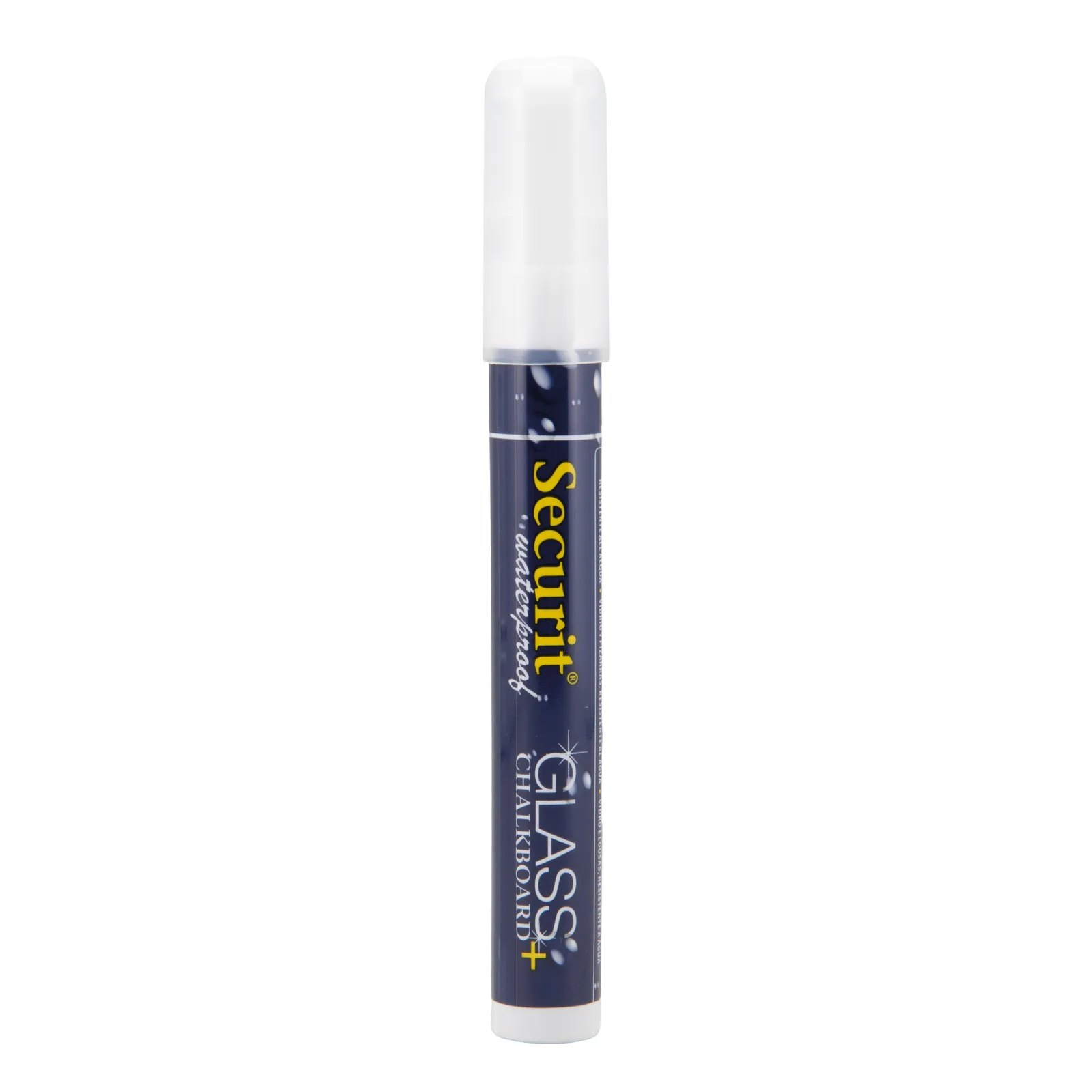 Securit® Feutre-craie à encre liquide Waterproof - Blanc - Taille de mine 2-6mm biseautée