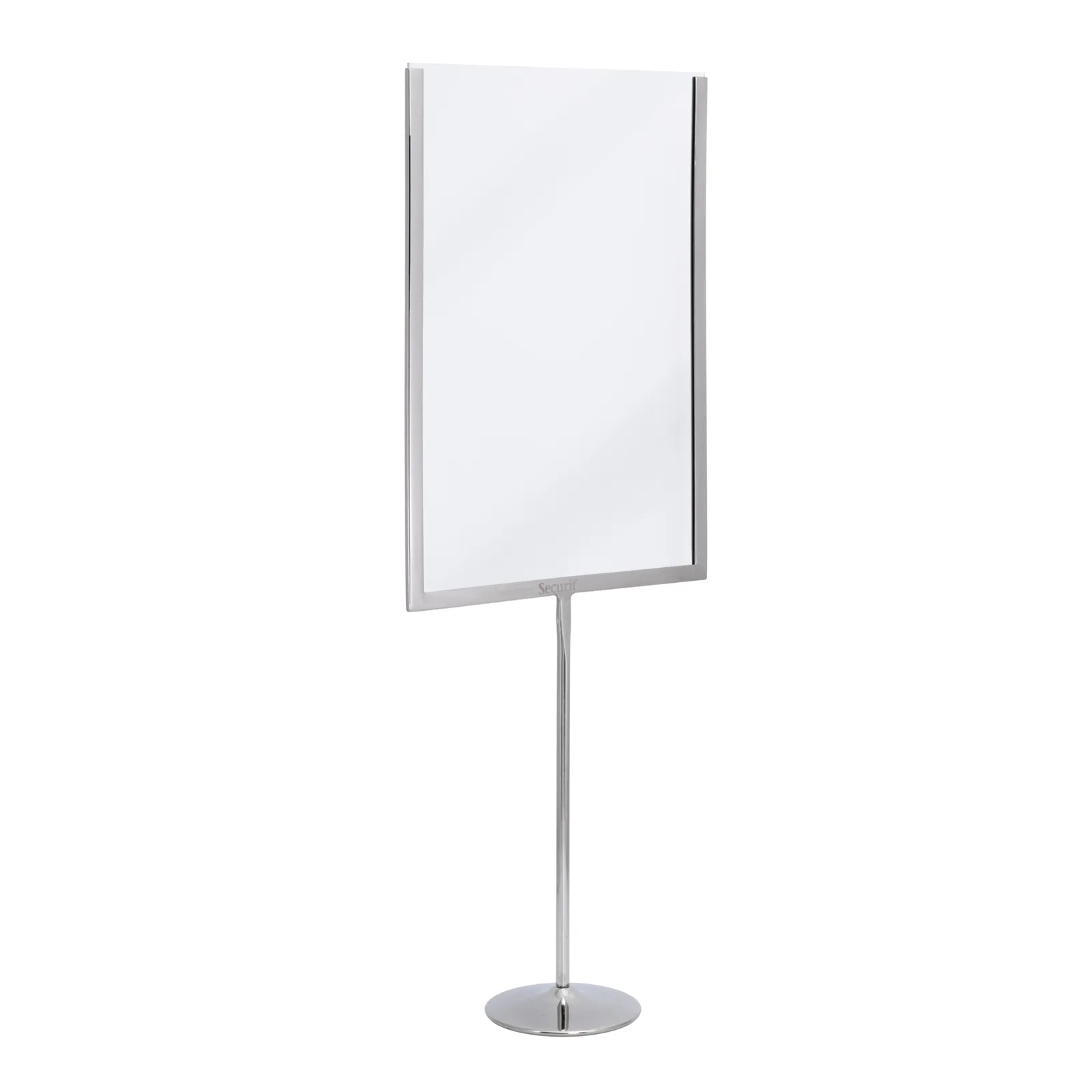Securit® Porte-affiche métallique avec ardoise noire A4 - Inox