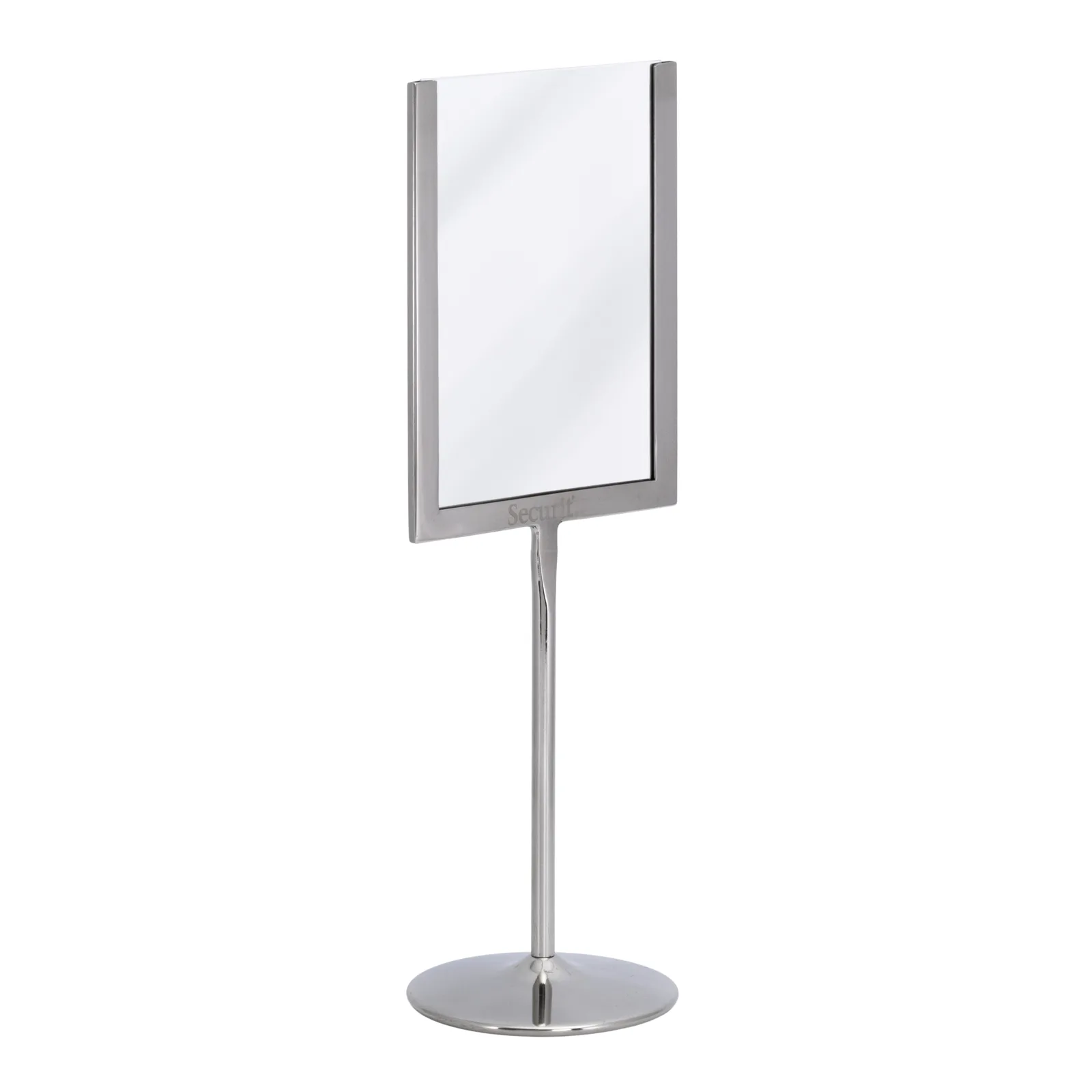 Securit® Porte-affiche métallique avec ardoise noire A6 - Inox