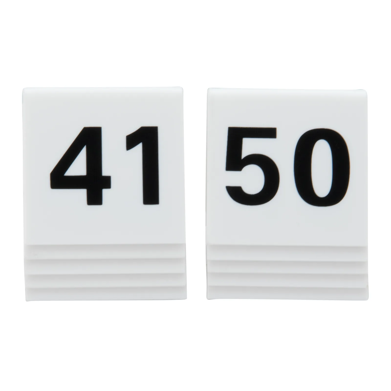 Securit® Lot de 10 Numéros de table de 41-50 - Acrylique blanc avec chiffres noirs