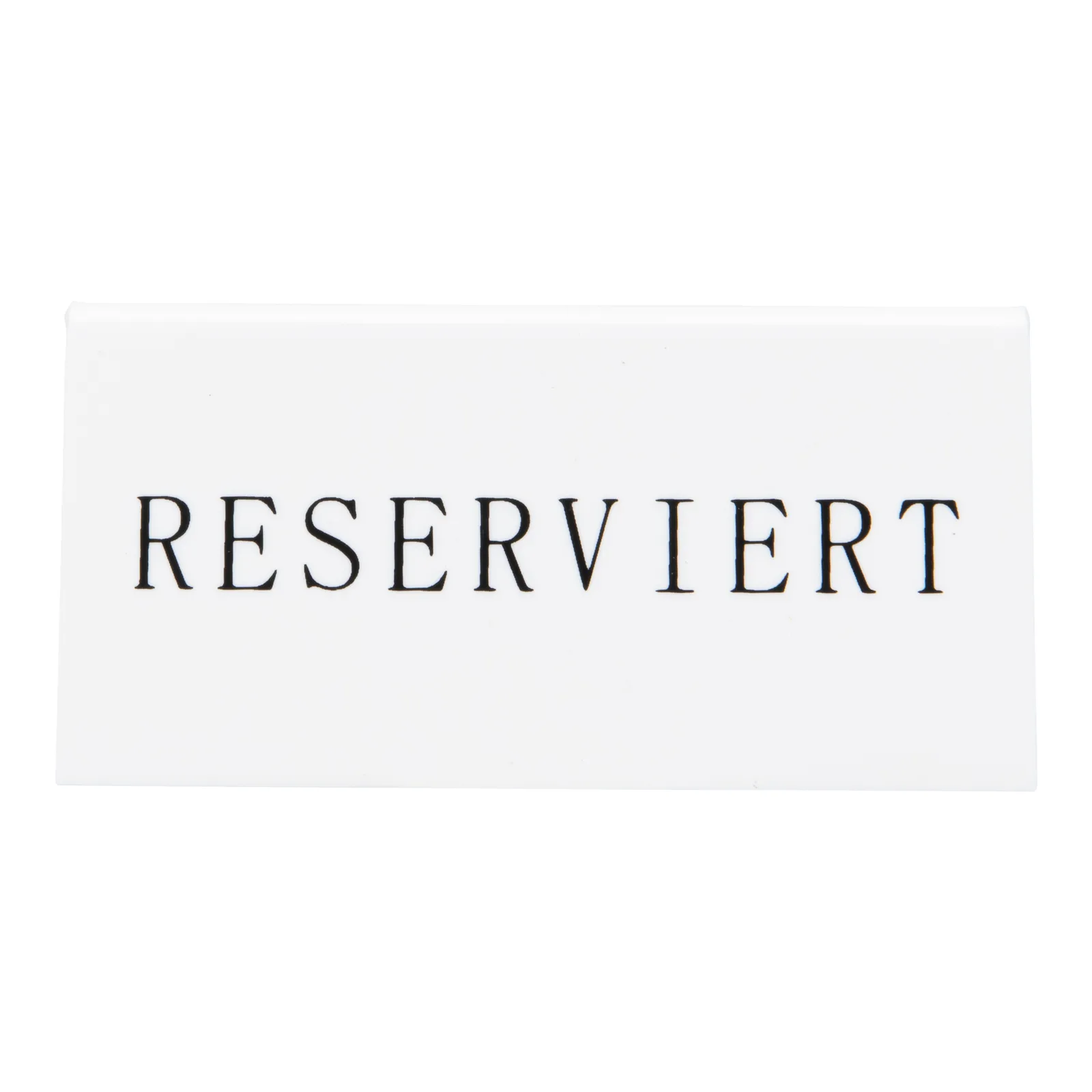 Securit® Lot de 5 Chevalets réservation de table "Reserviert" (Allemand) - Acrylique blanc avec lettres noirs