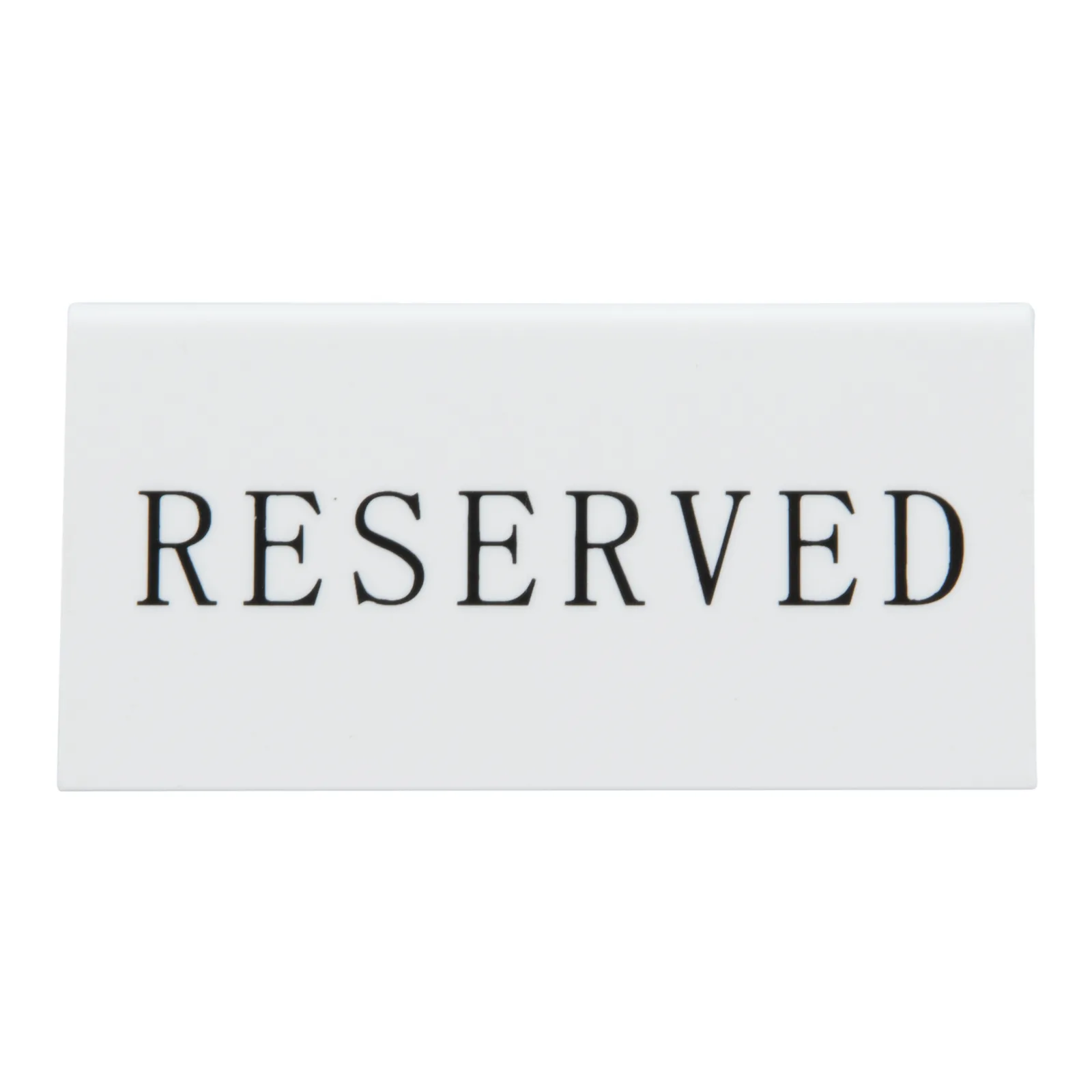 Securit® Lot de 5 Chevalets réservation de table "Reserved" (Anglais) - Acrylique blanc avec lettres noirs