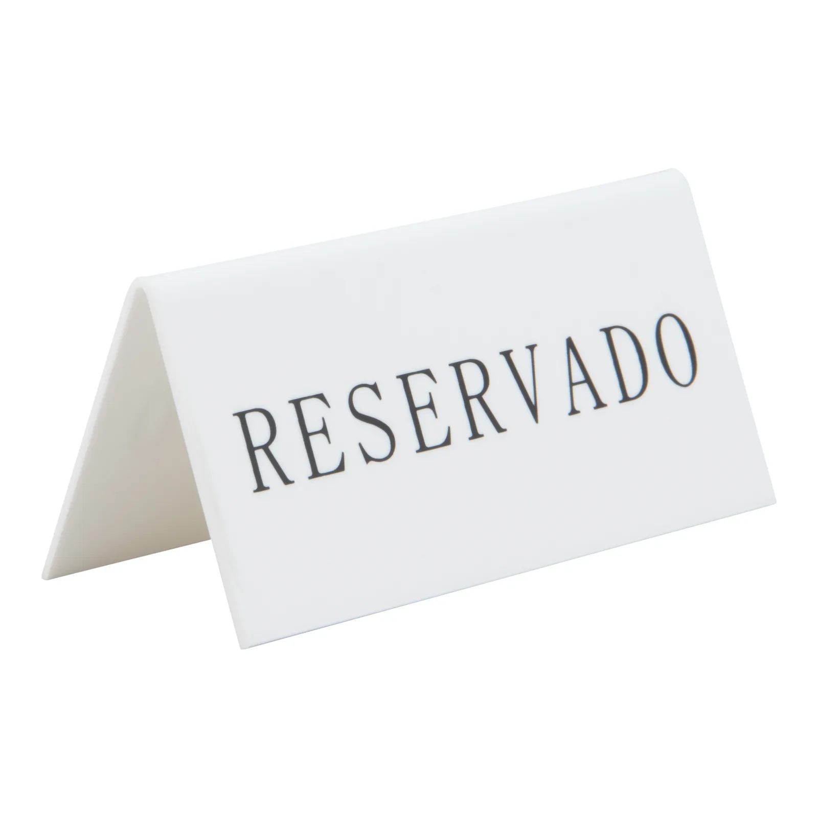 Securit® Lot de 5 Chevalets réservation de table "Reservado" (Espagnol) - Acrylique blanc avec lettres noirs