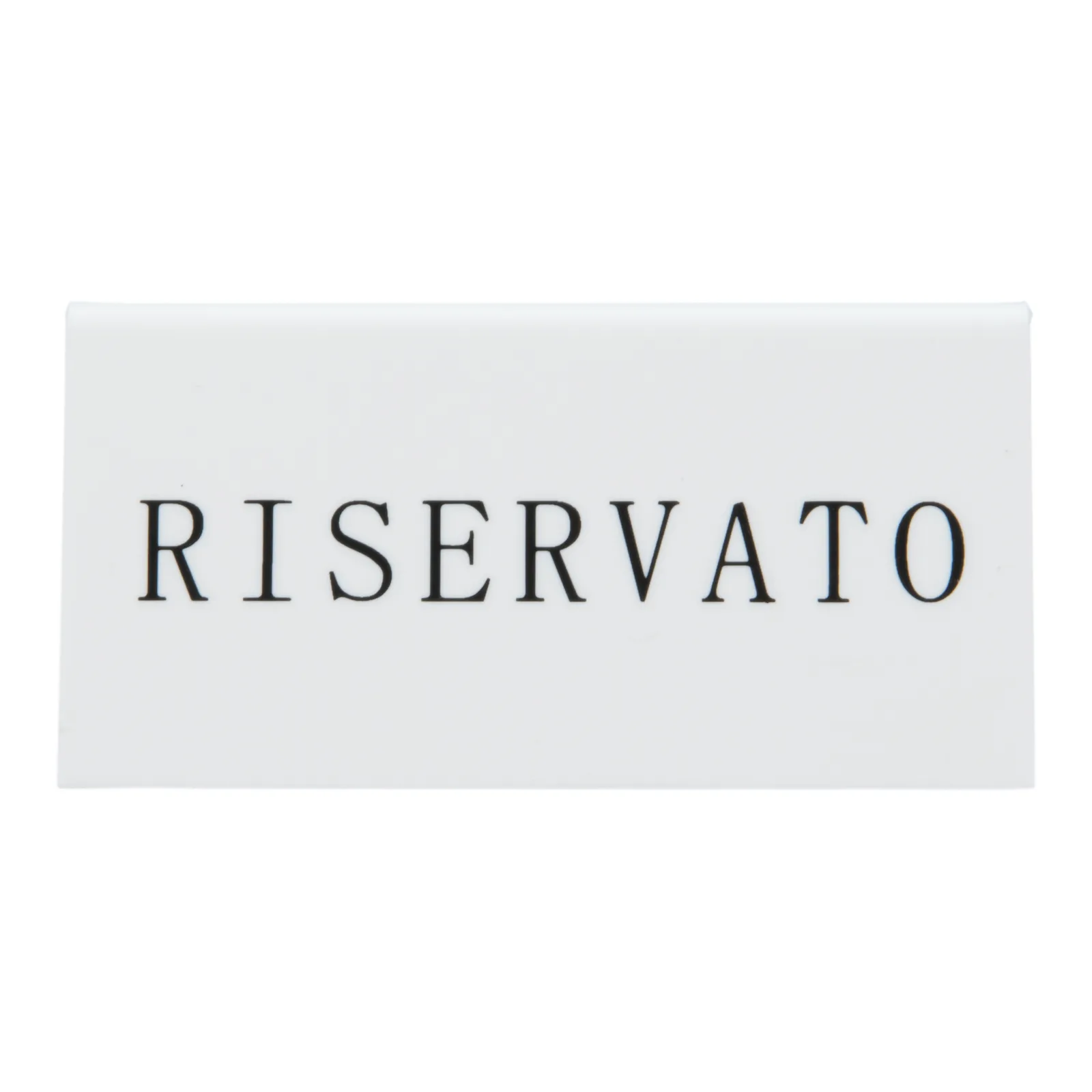 Securit® Lot de 5 Chevalets réservation de table "Riservato" (Italien) - Acrylique blanc avec lettres noirs