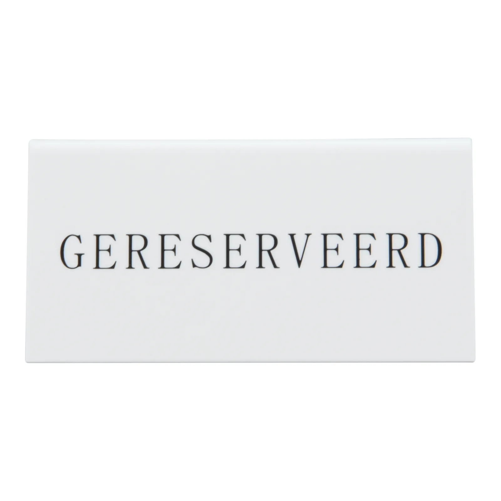 Securit® Lot de 5 Chevalets réservation de table "Gereserveerd" (Néerlandais) - Acrylique blanc avec lettres noirs