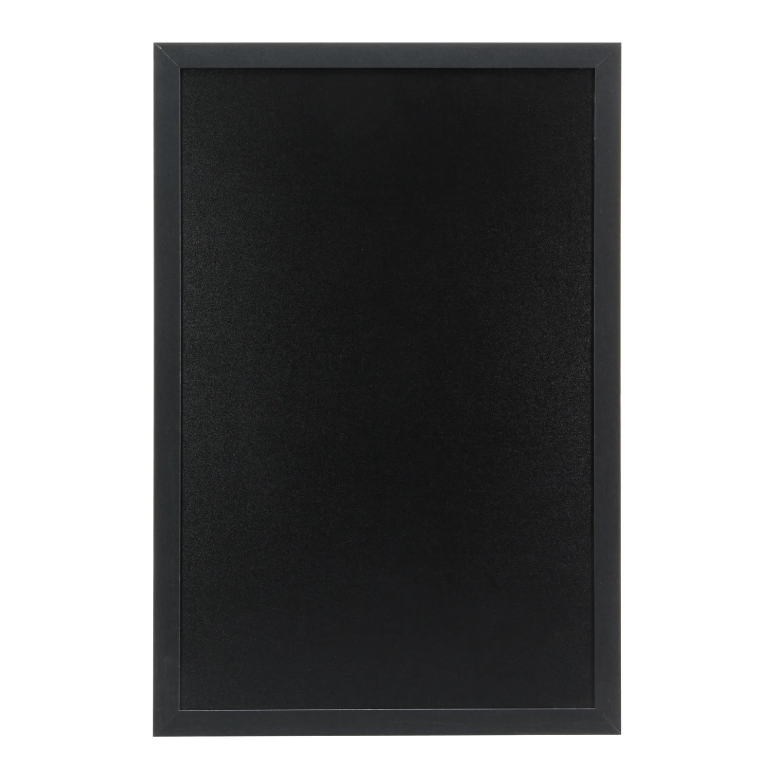 Securit® Ardoise murale "Woody" - Bois finition noir laqué - Feutre-craie et kit de montage inclus - 40x60cm